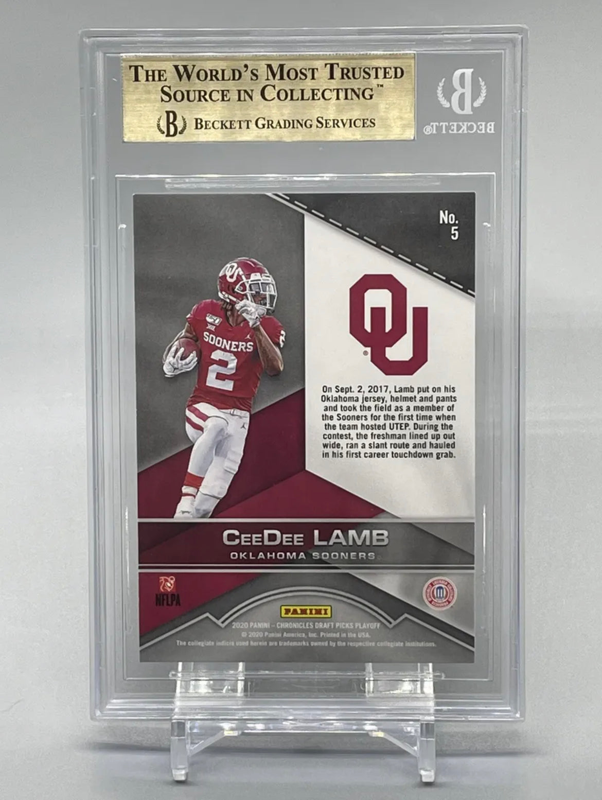 ❤️2020 CHRONICLES DRAFT PICKS PLAYOFF REDZONE #5 CeeDee LAMB RC Rookie BGS 9.5 Oklahoma Sooners Cowboys