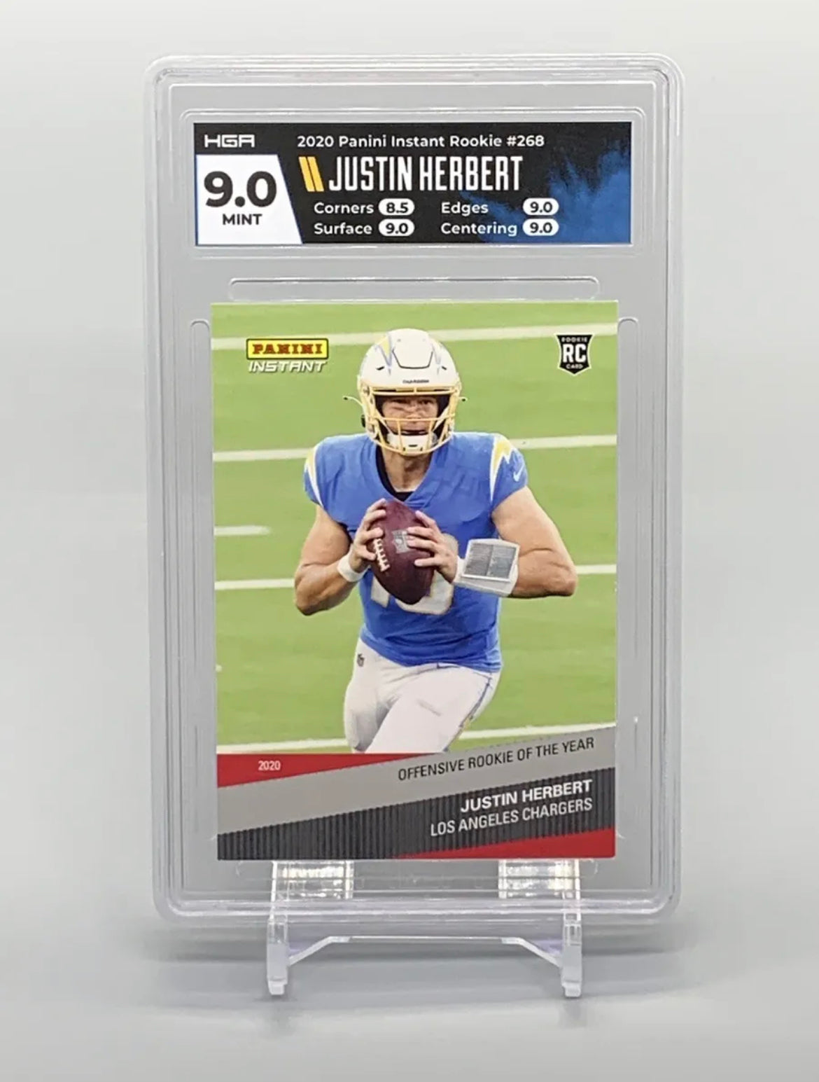 ❤️2020 Panini Instant Justin Herbert ROOKIE OF THE YEAR 1/1352 #268 RC HGA 9.0