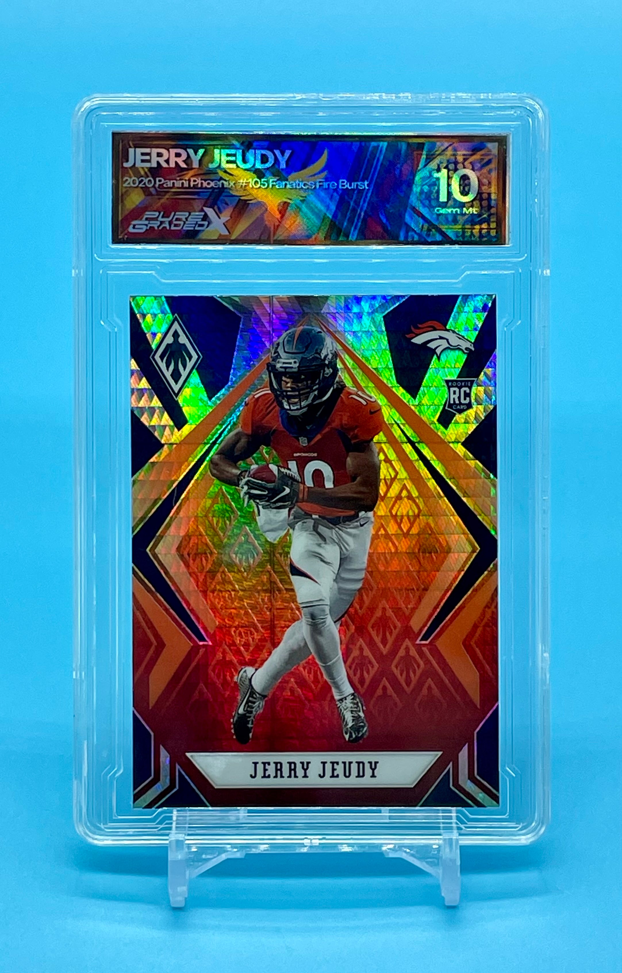 ❤️2020 Phoenix Jerry Jeudy Rookie Fire Burst Prizm #105 PureGradedX Gem Mint 10