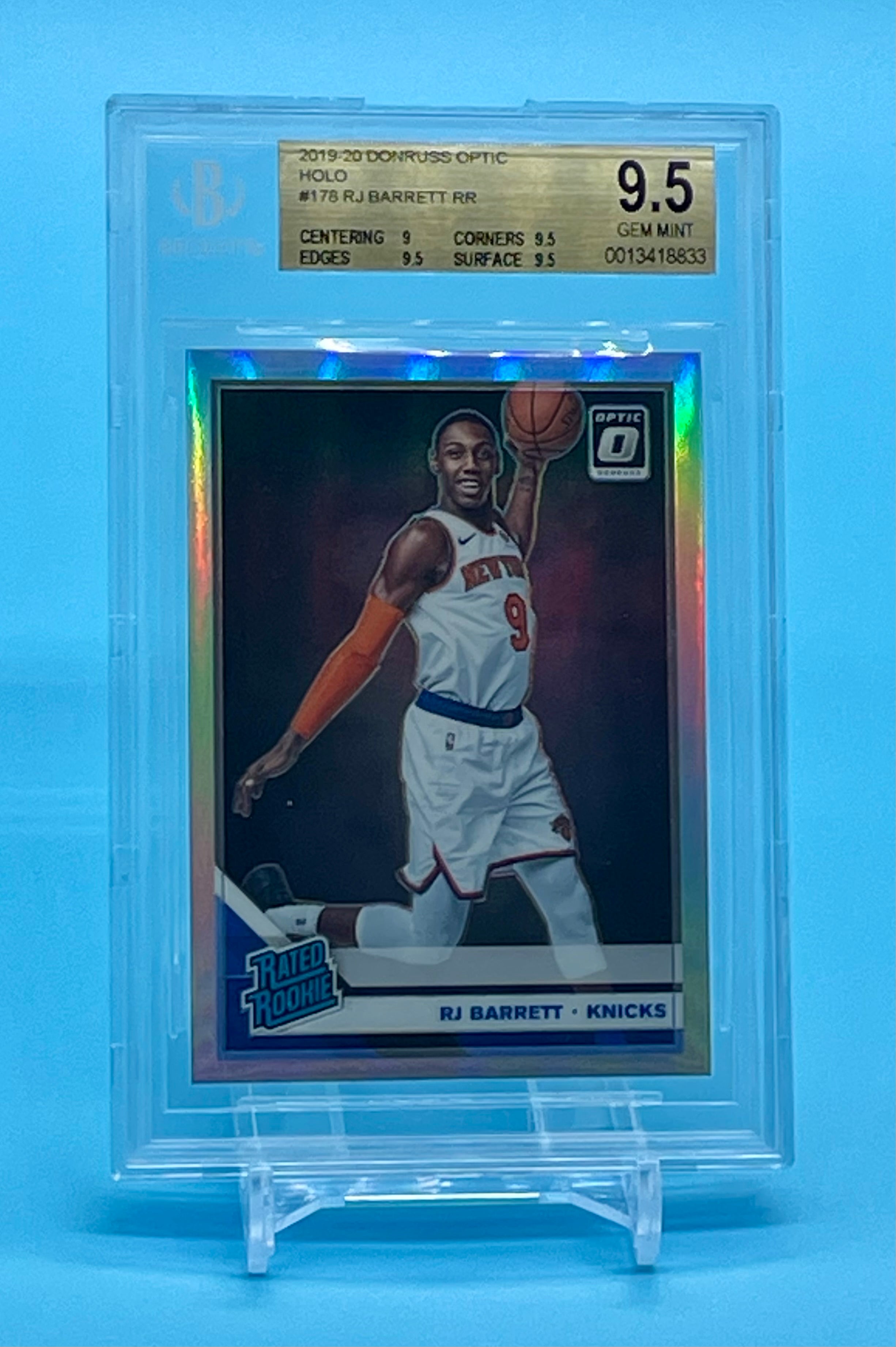 ❤️2019 Donruss Optic RJ Barrett #178 Rated Rookie Holo Prizm RC BGS 9.5 Gem Mint