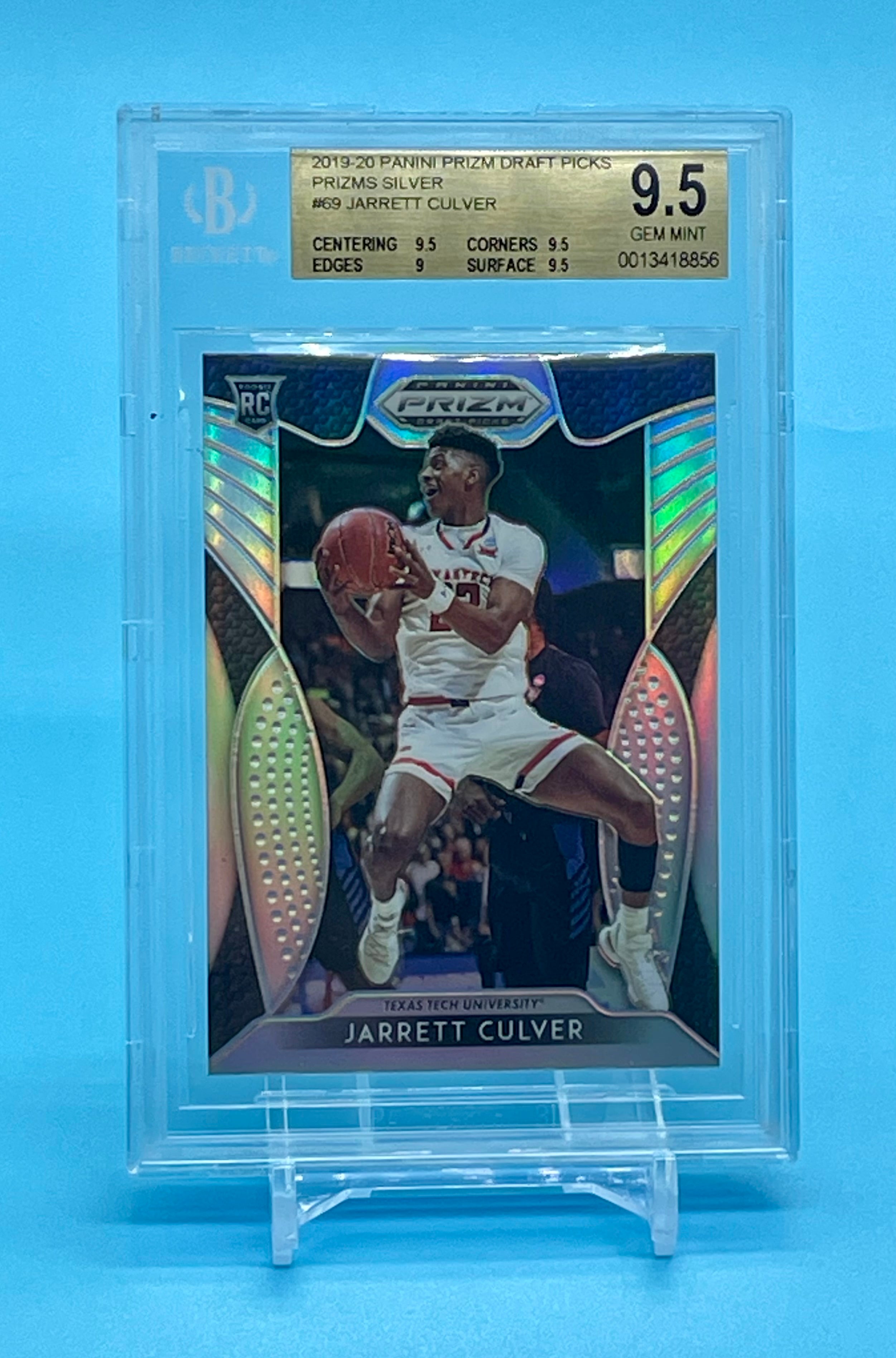 ❤️2019 Jarrett Culver Panini Prizm Draft Picks #69 Silver Prizm BGS 9.5 Gem Mint