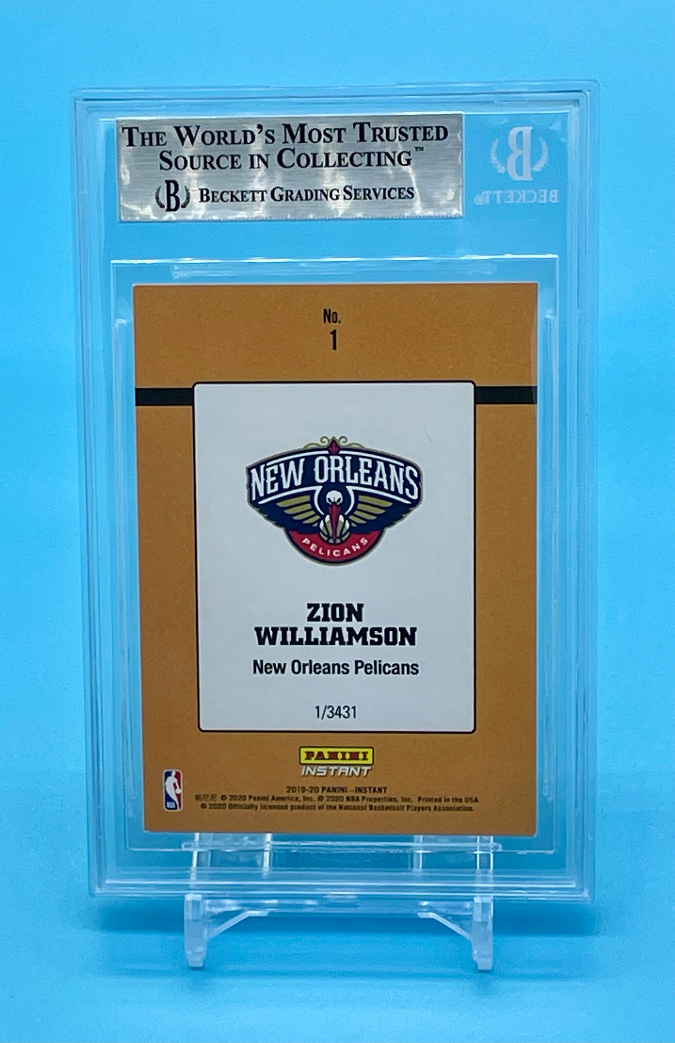 ❤️2019 Panini Instant 89’ Design Donruss Rated Rookie RC 1/3431 Zion Williamson BGS 9 Pop 1