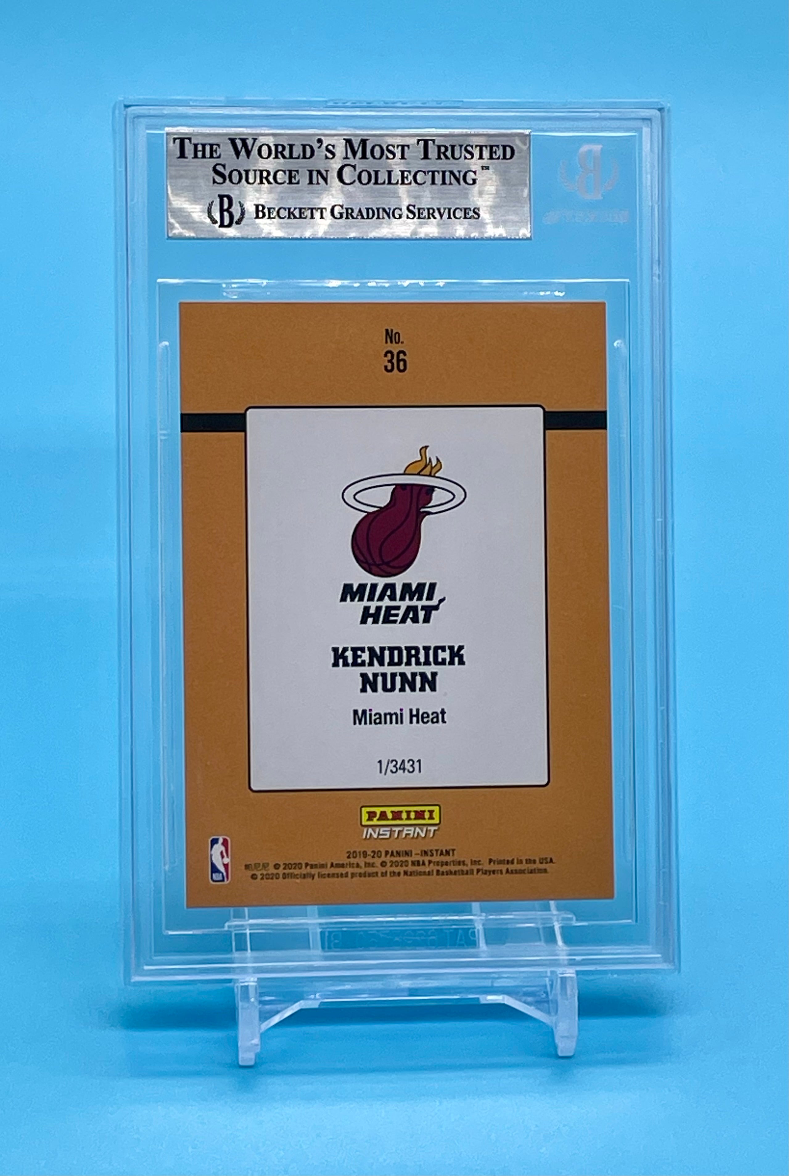 ❤️2019 Panini Instant Kendrick Nunn Rated 1989 Rookie BGS 9 Mint #36 Retro 1/3431 RC