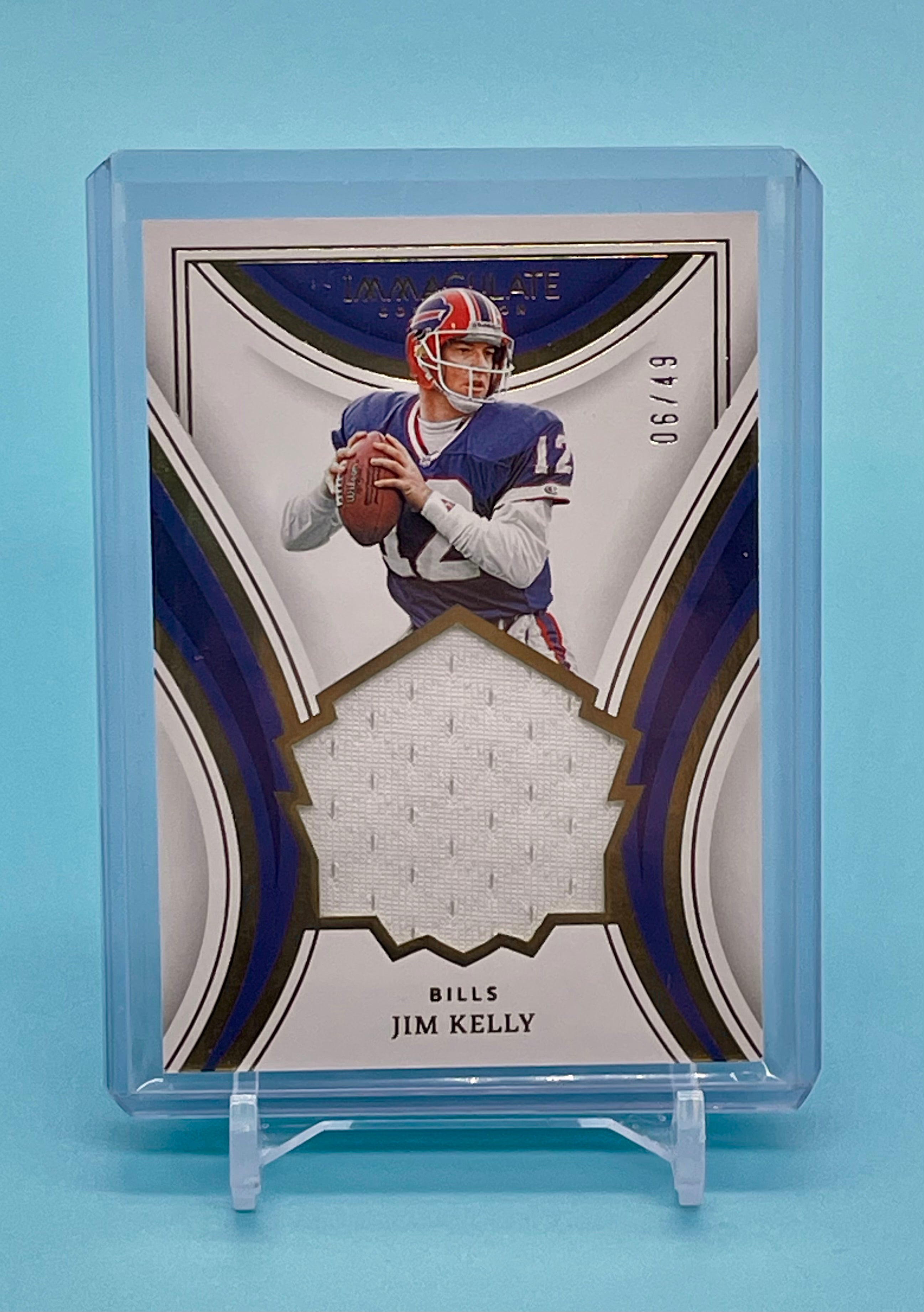 ❤️2020 Panini Immaculate Collection Jim Kelly Single Patch Hall Of Fame Bills /49