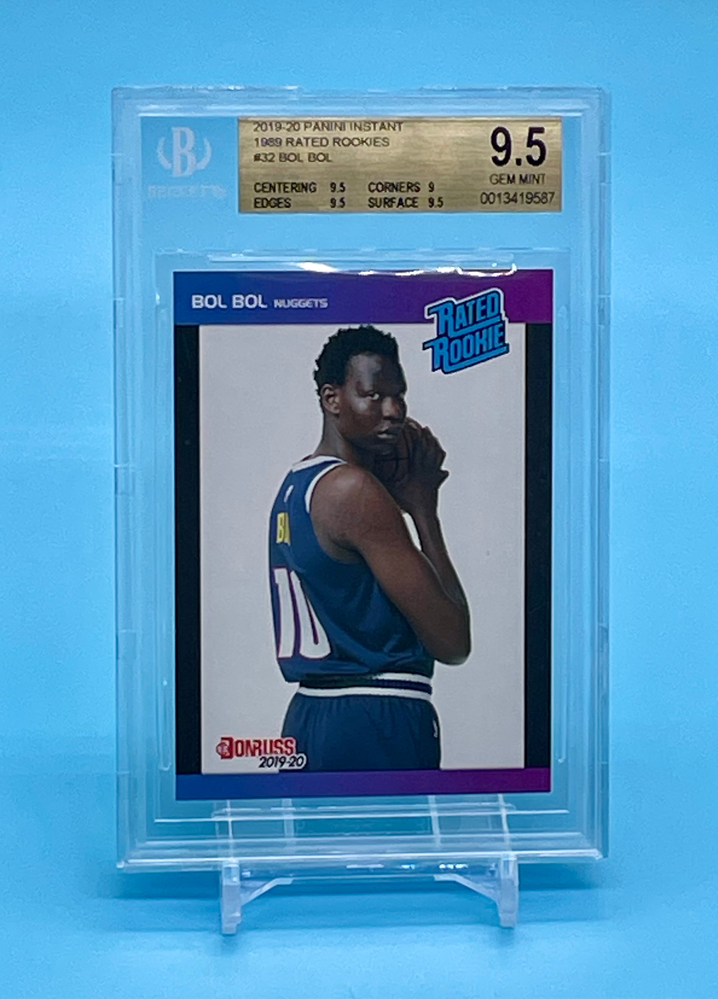 ❤️Bol Bol 2019 Panini Instant Rated Rookie RC Retro 1989 BGS 9.5 Denver Nuggets