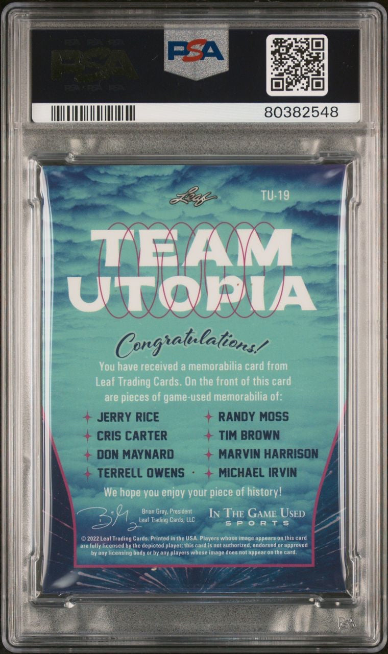 ❤️2022 In The Game Team Utopia Game Used Jersey /9 Psa 9 Pop 1. With an octet of legendary players including Jerry Rice, Michael Irvin, Tim Brown, Randy Moss, Chris Carter, Don Maynard, Terrell Owens, and Marvin Harrison!