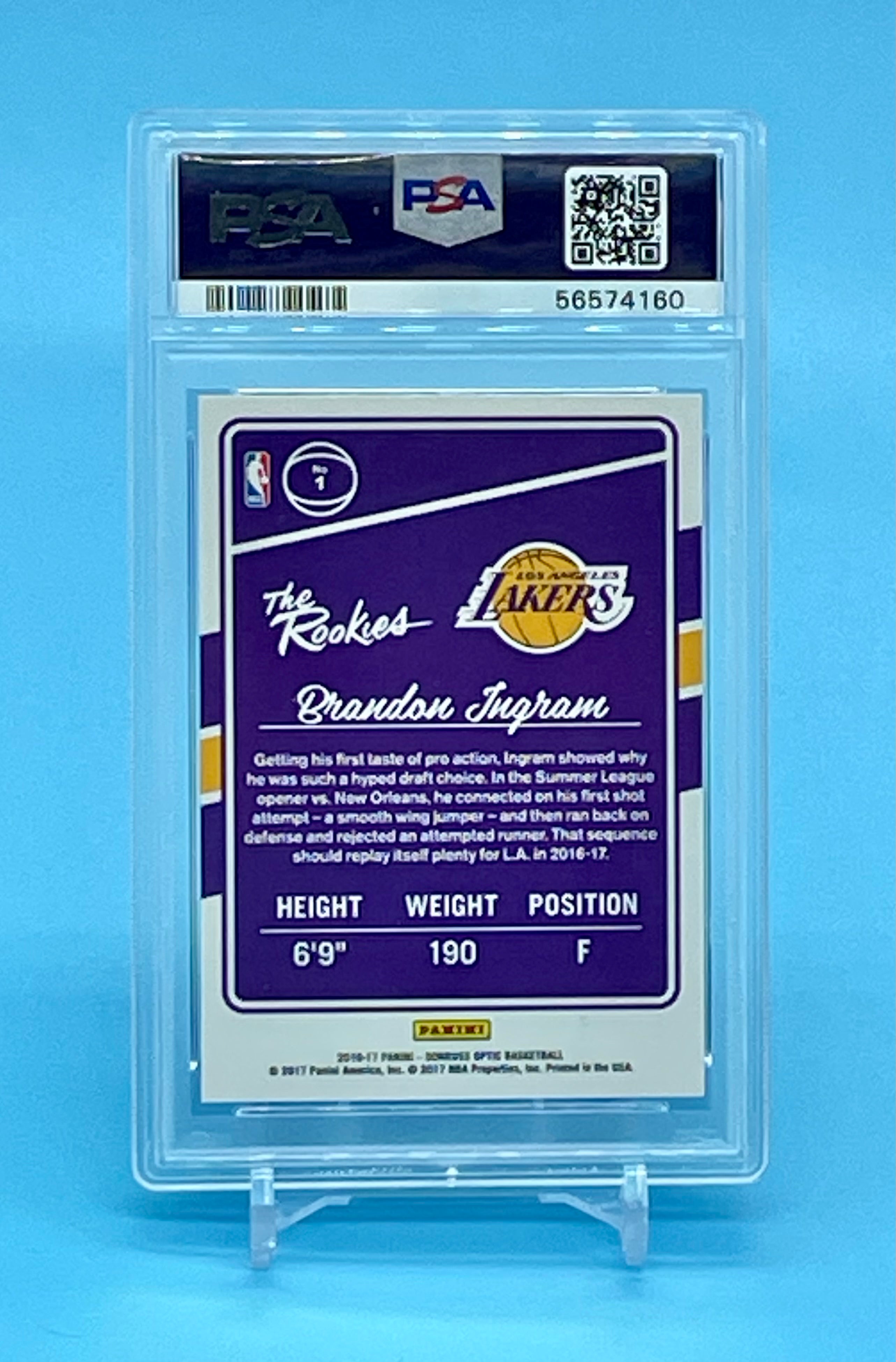 ❤️2016 Panini Donruss Optic Brandon Ingram The Rookies #1 Rookie RC PSA 10