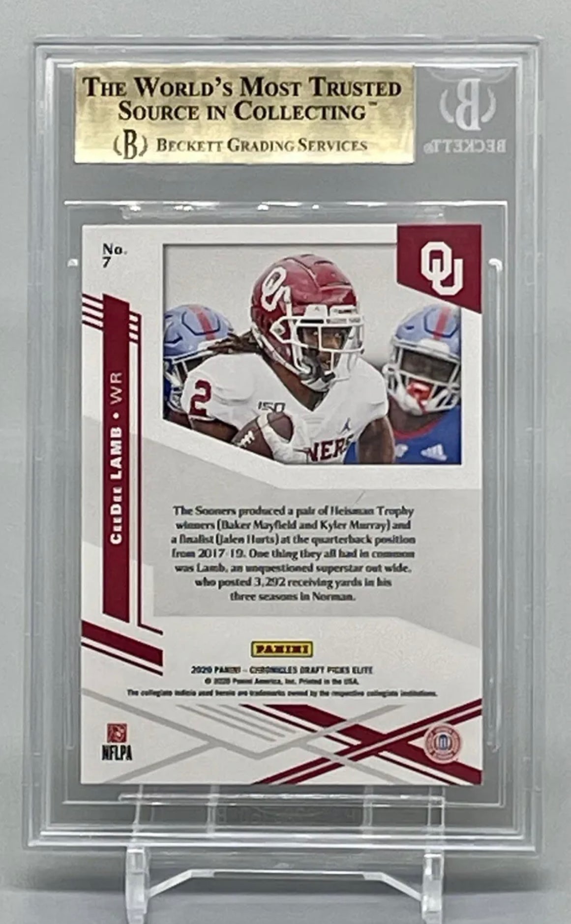 2020 Chronicles Draft Picks Elite Rookies RC CeeDee Lamb #7 BGS 9.5 Gem Mint