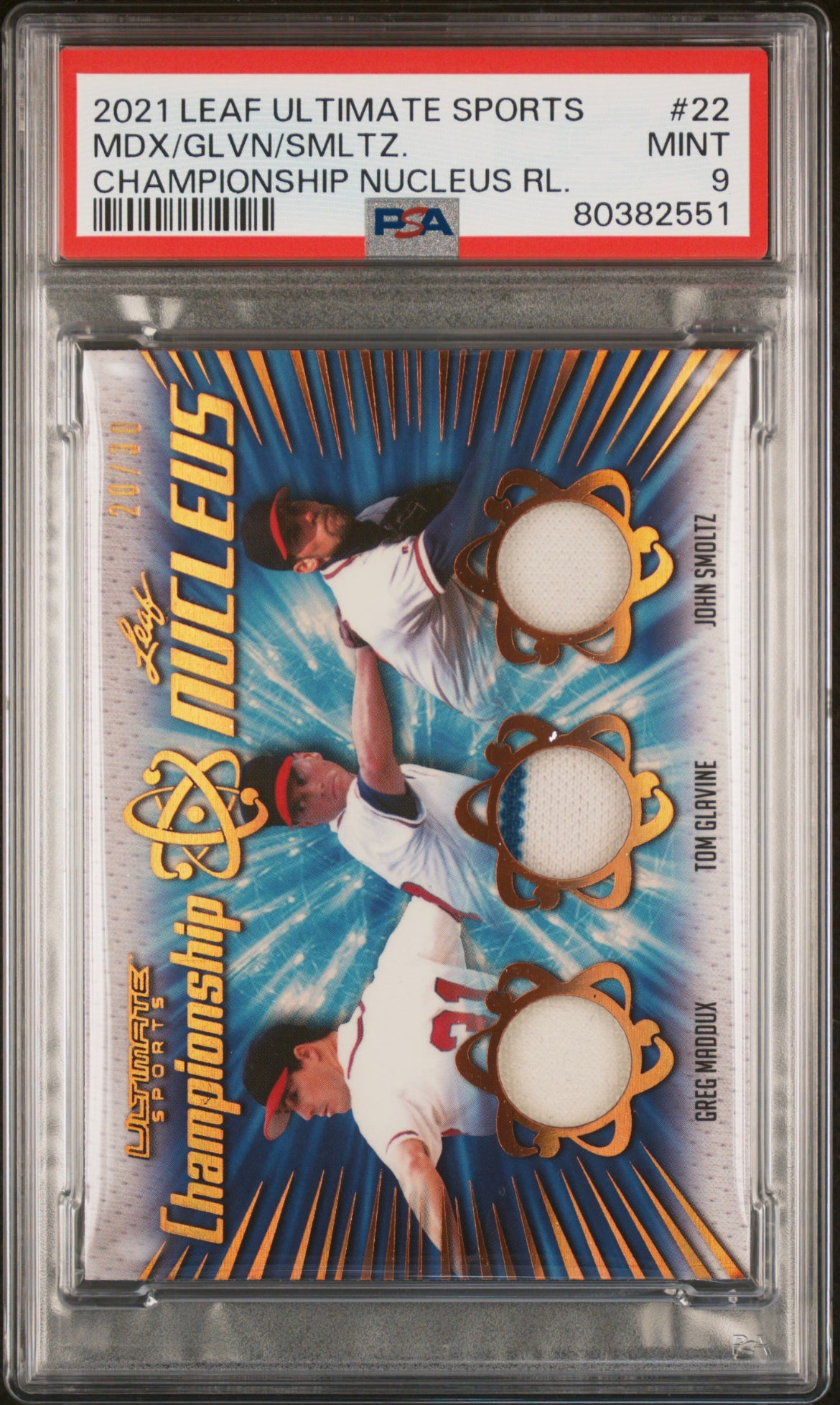 ❤️ 2021 Leaf Ultimate Sports Champion Nucleus /30 Maddux Glavine Smoltz Pop 1 Psa 9