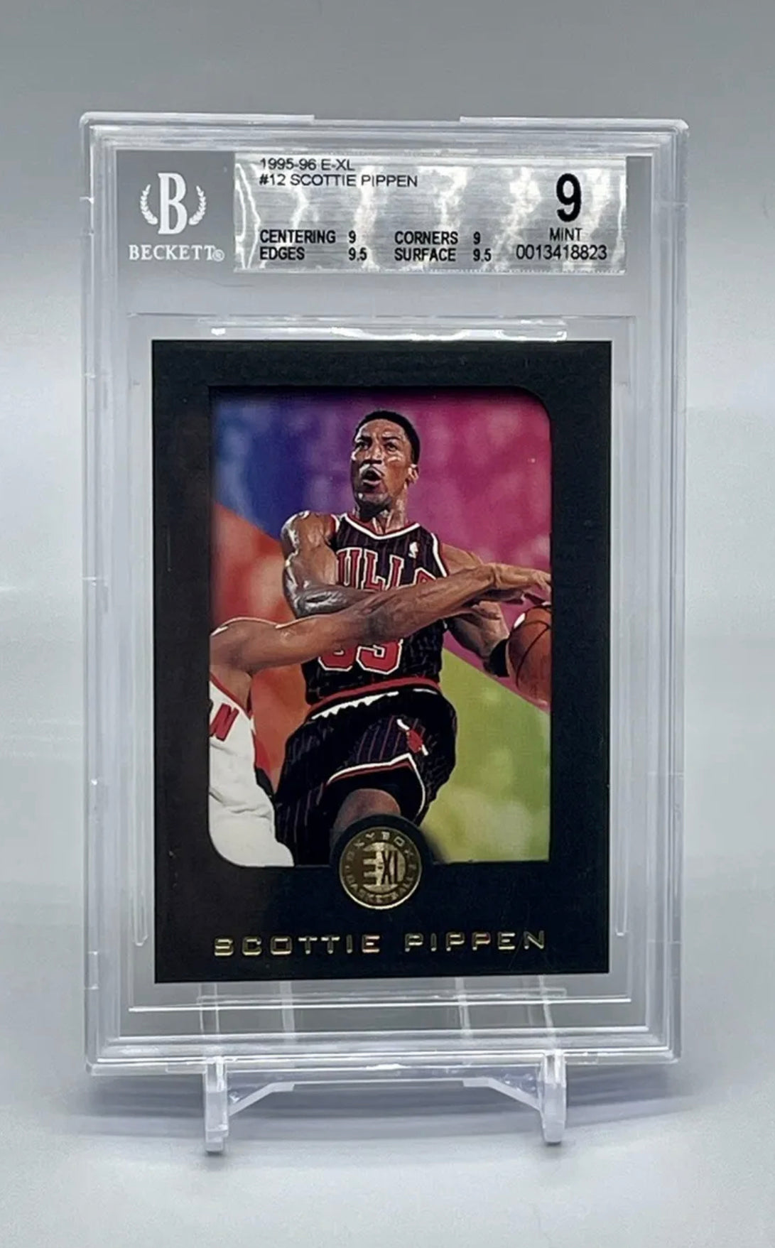 ❤️1995 Skybox E-XL Scottie Pippen #12 Black BULLS HOF Mint BGS 9 Iconic