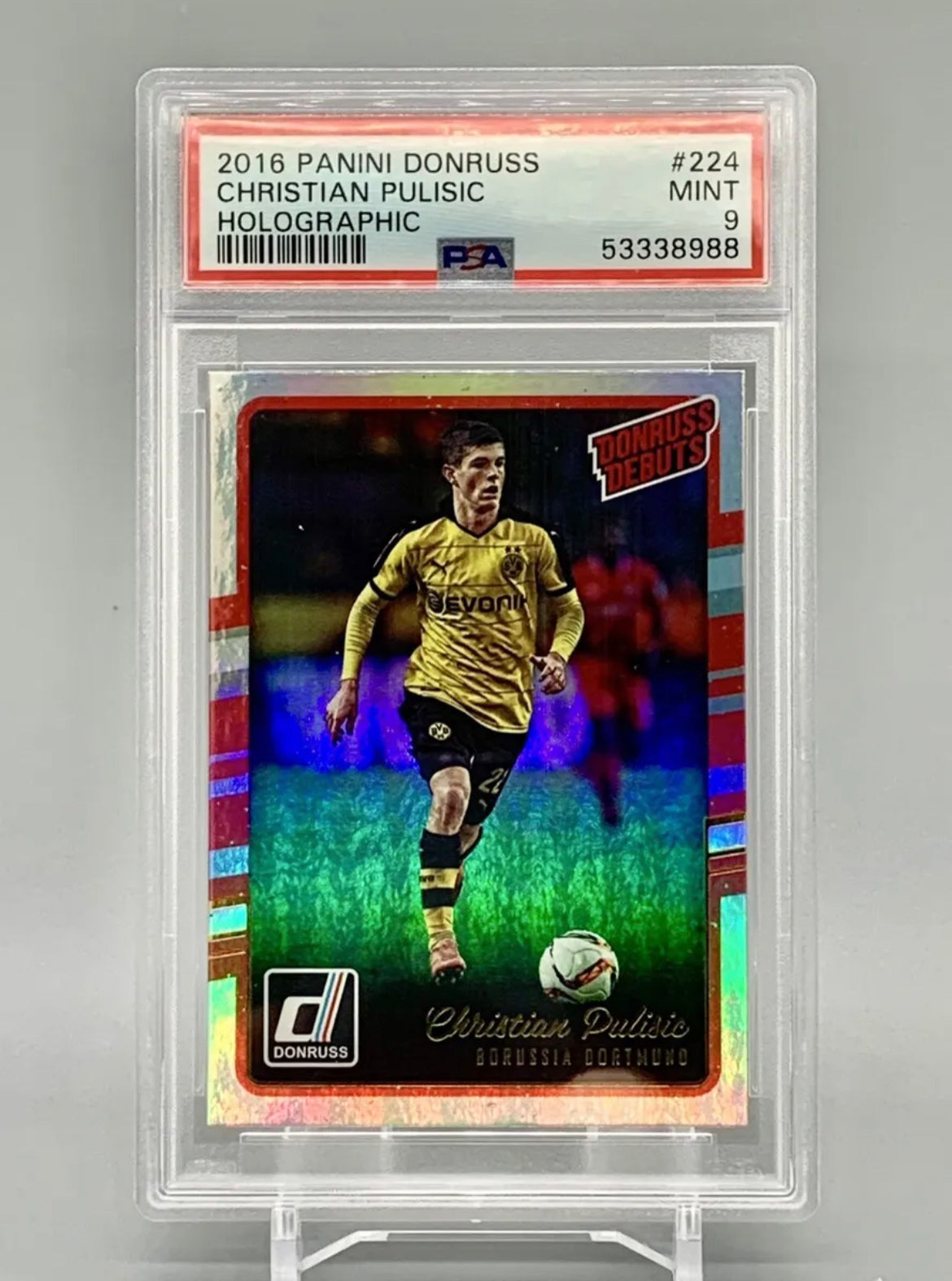 ❤️ Christian Pulisic 2016 Donruss Debuts Holographic  PSA 9 Mint Rookie RC Holo