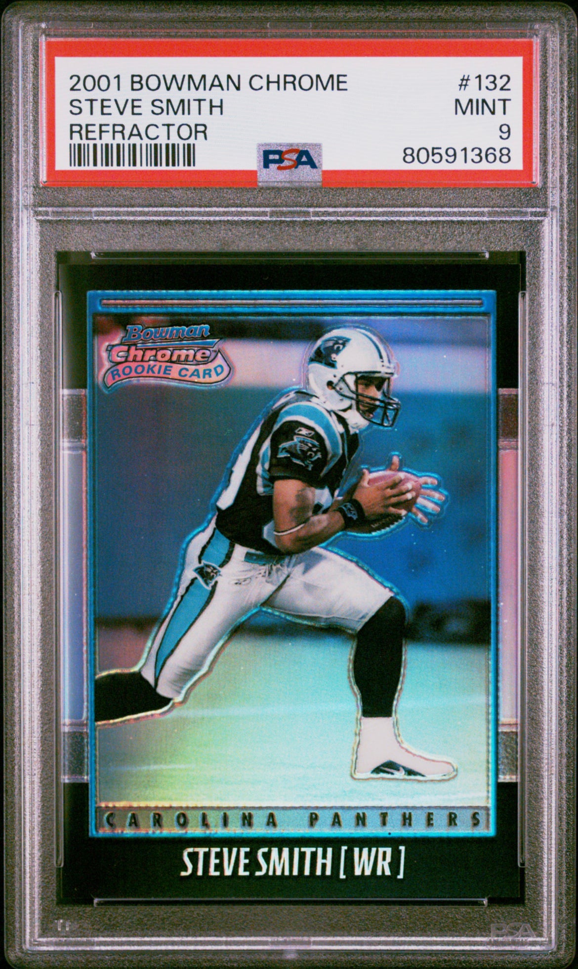 ❤️2001 Bowman Chrome Steve Smith #132 Rookie RC Refractor /1999 PSA 9 Mint