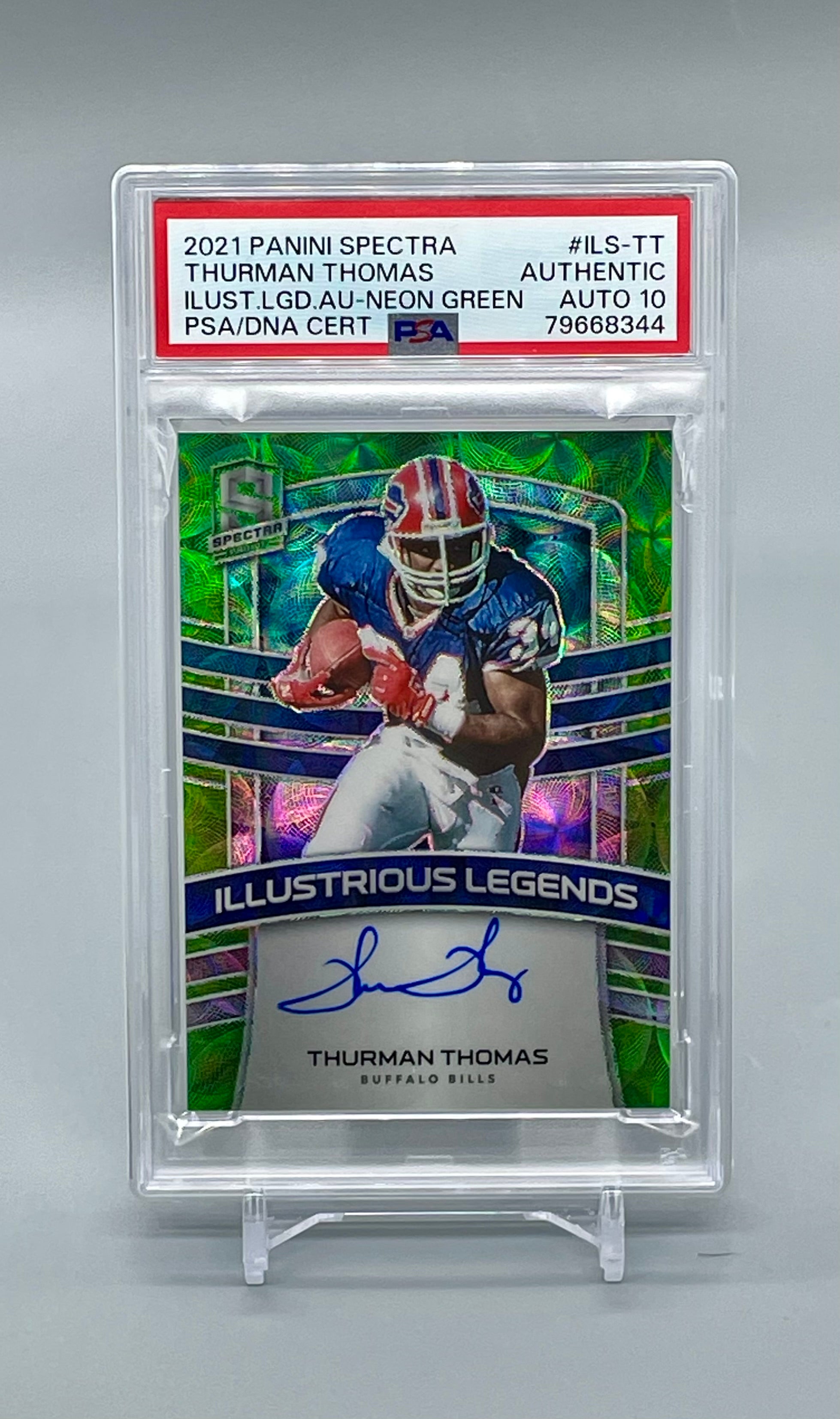 ❤️2021 Panini Spectra Illustrious Legends THURMAN THOMAS 14/15 Auto Psa 10 Pop 1