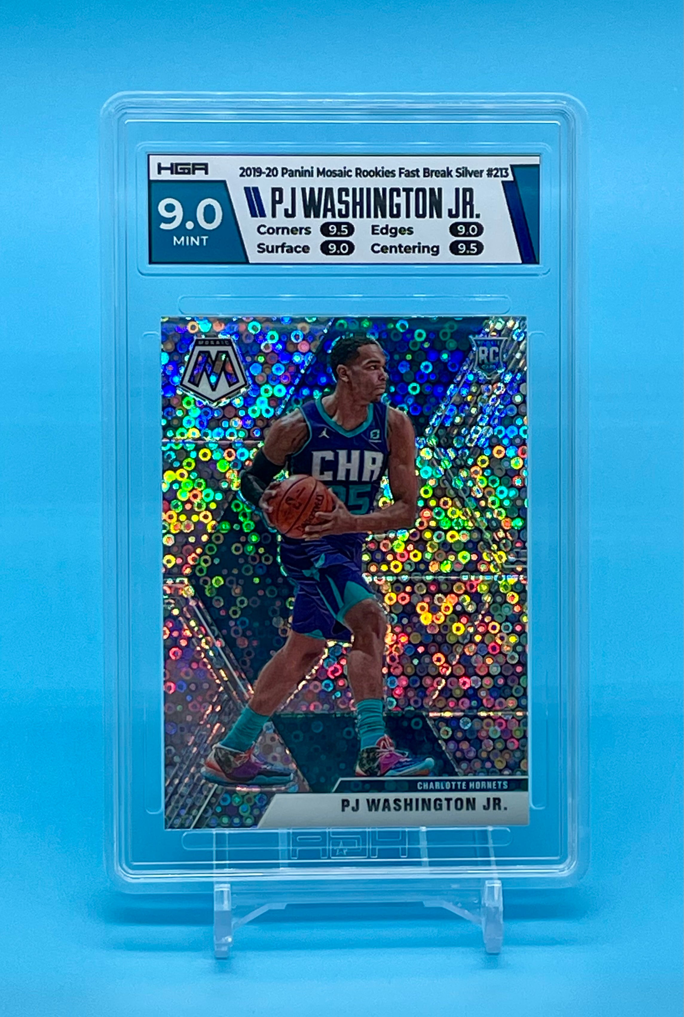 ❤️2019 Panini Mosaic #213 PJ Washington Jr. silver prizm fast break rookie HGA 9