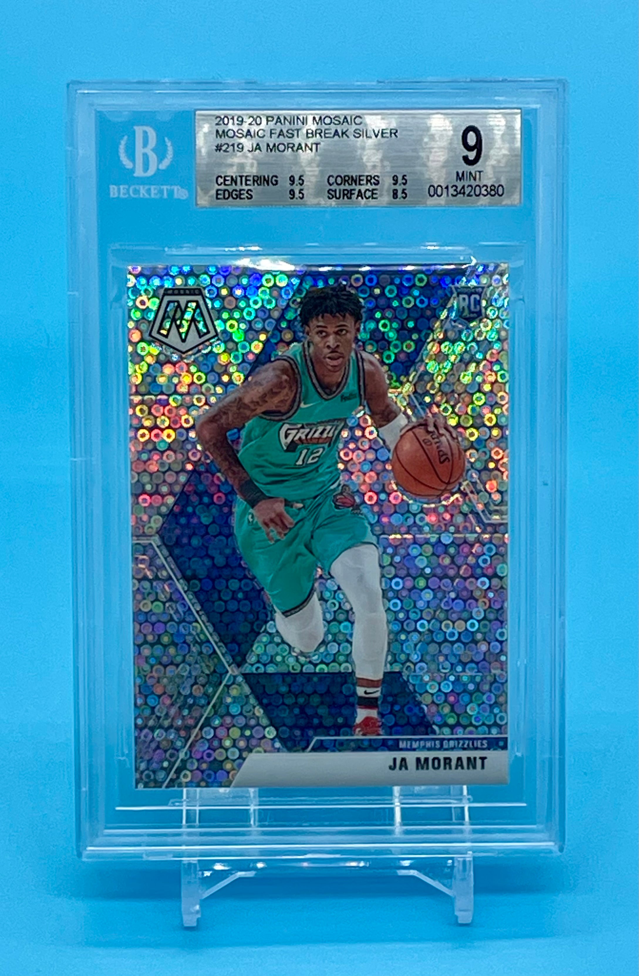 ❤️2019 Mosaic Fast Break Silver Prizm #219 Ja Morant Rookie RC BGS 9 Pop 18!