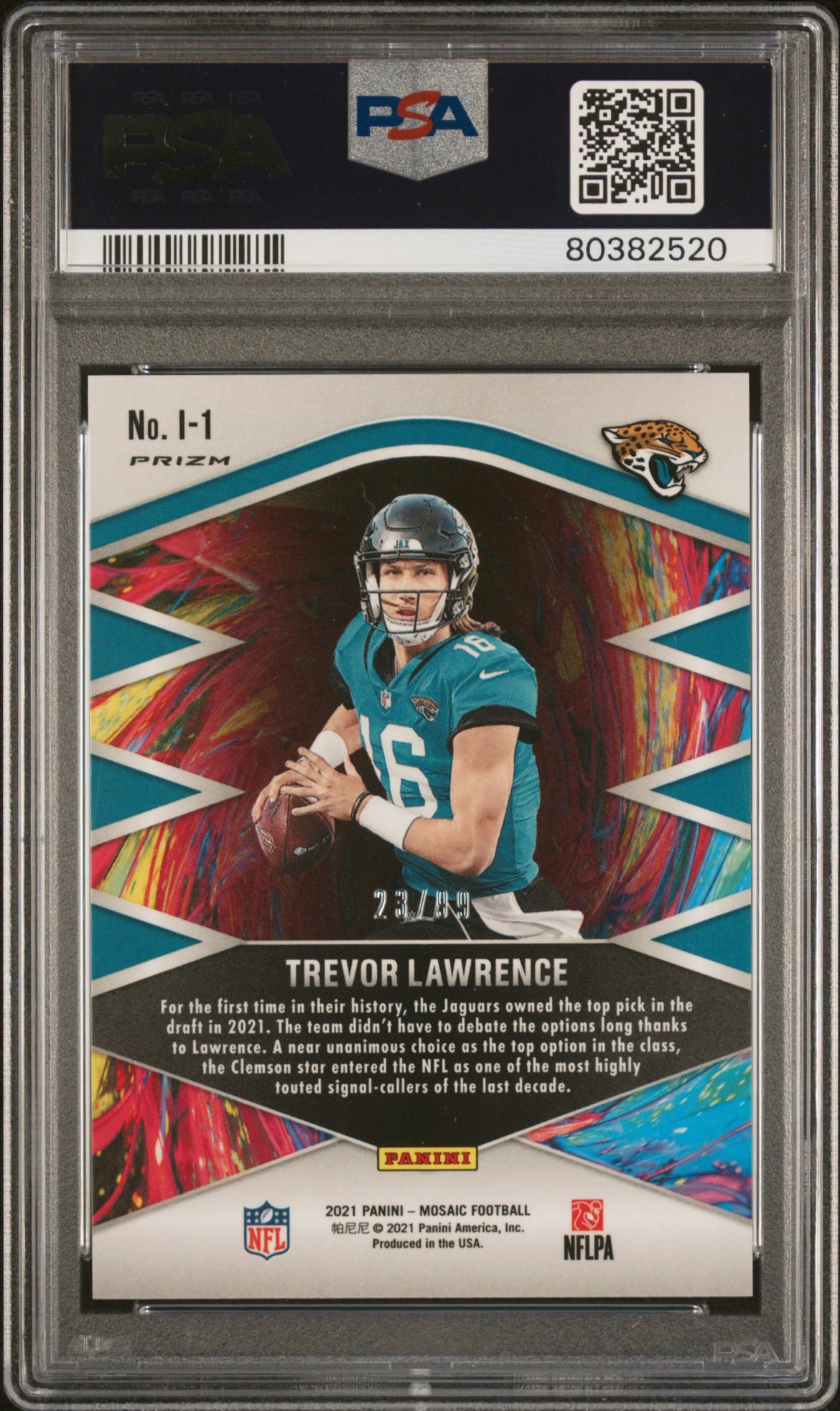 ❤️ 2021 Mosaic Blue Prizm Introductions Trevor Lawrence /99 Rookie RC Psa 6 Pop 7