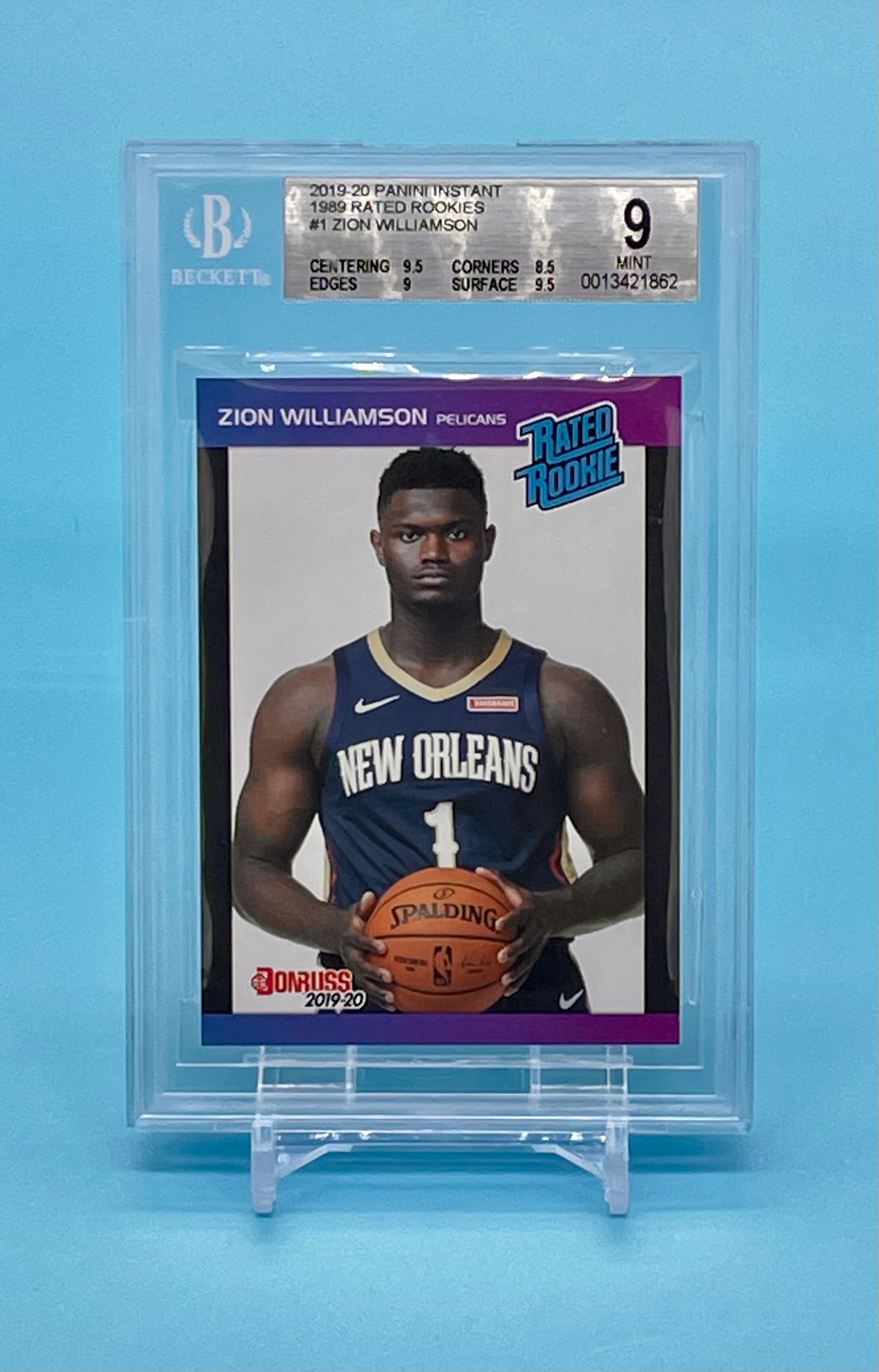 ❤️2019 Panini Instant 89’ Design Donruss Rated Rookie RC 1/3431 Zion Williamson BGS 9 Pop 1