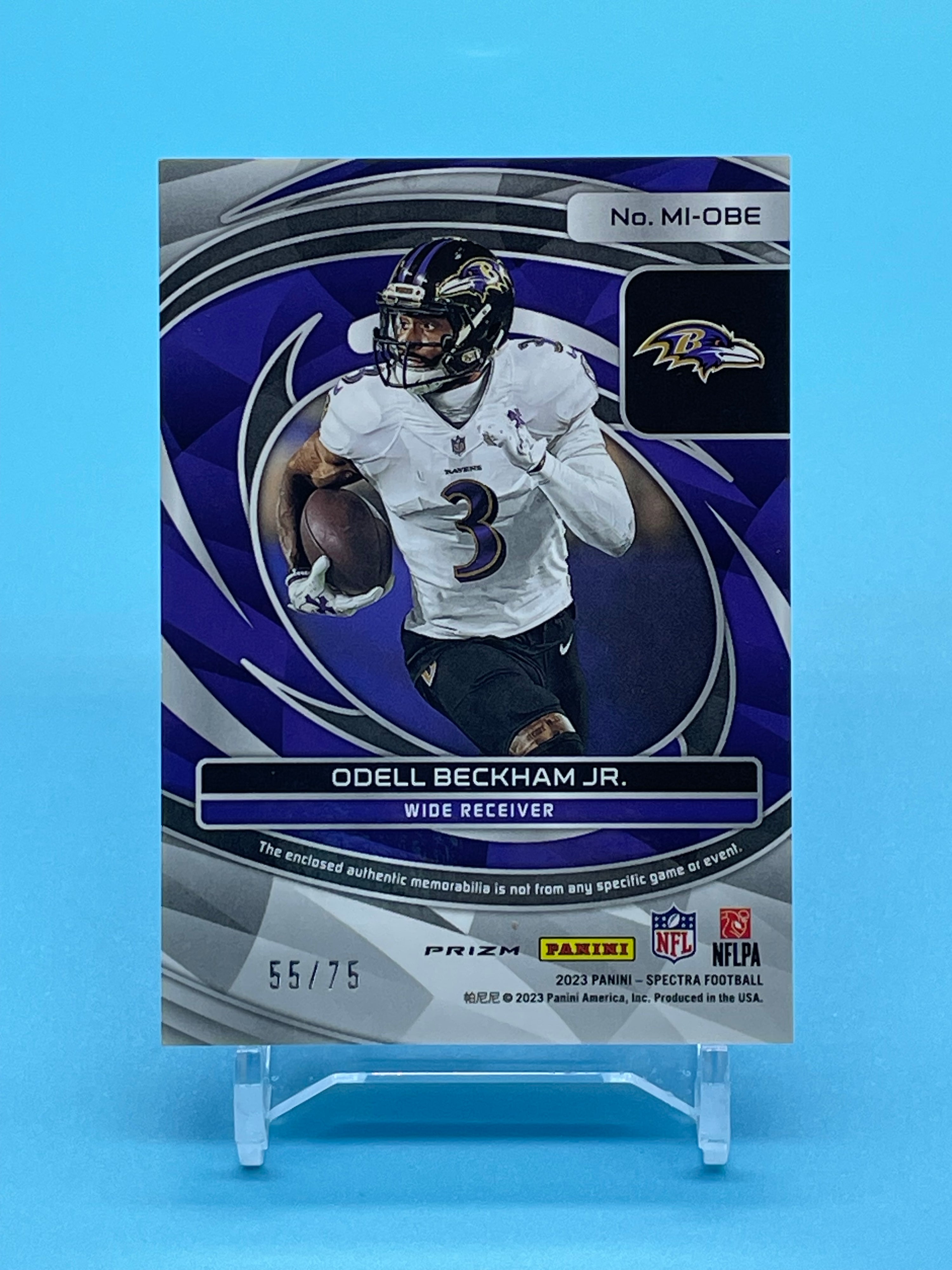 ❤️Odell Beckham Jr 2023 Spectra Max Impact Player Worn Jersey Prizm /75 Ravens