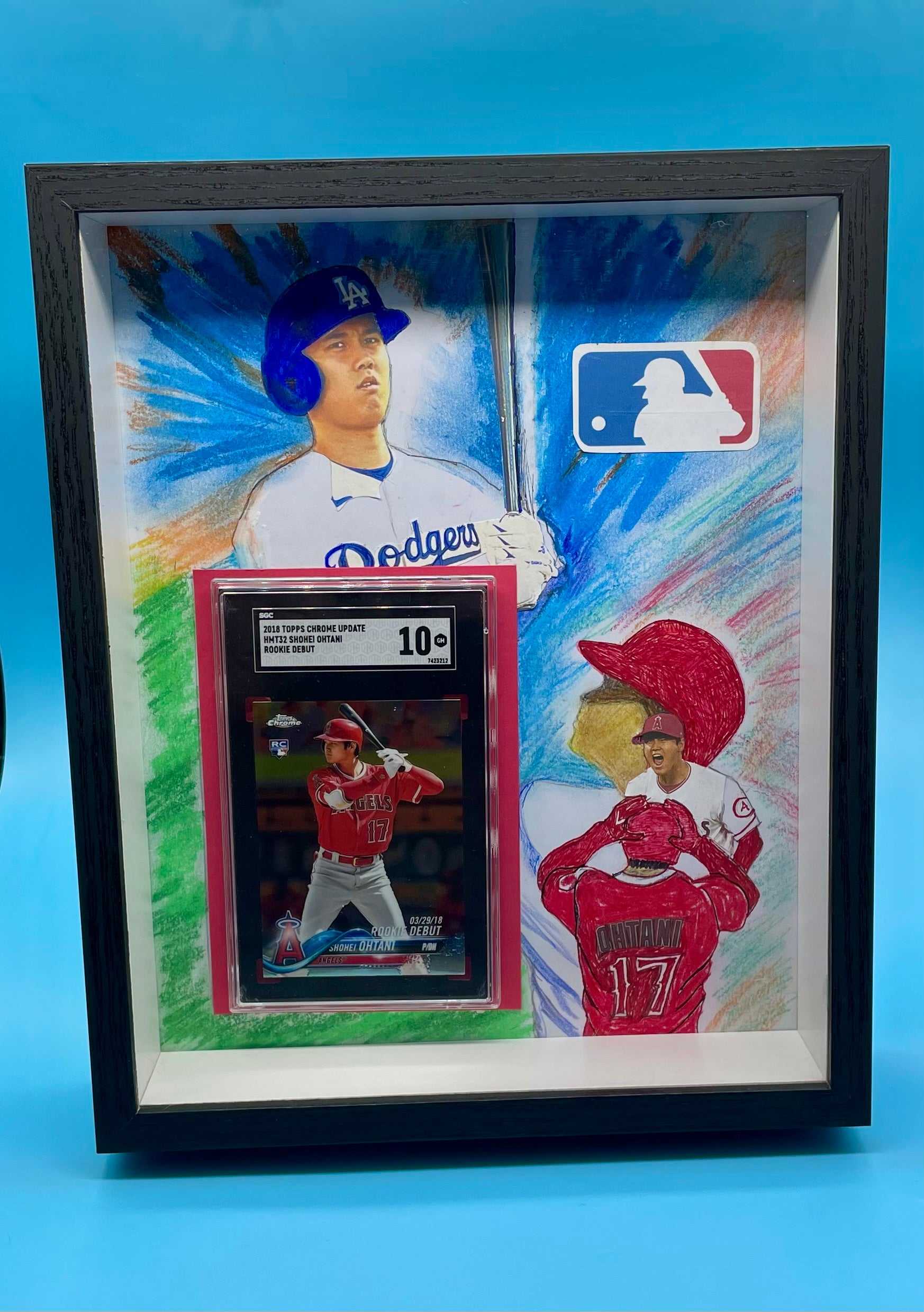 ❤️2018 Topps Update Shohei Ohtani #US285 Rookie SGC 10 W/ Custom 3D 1/1 Shadowbox Art