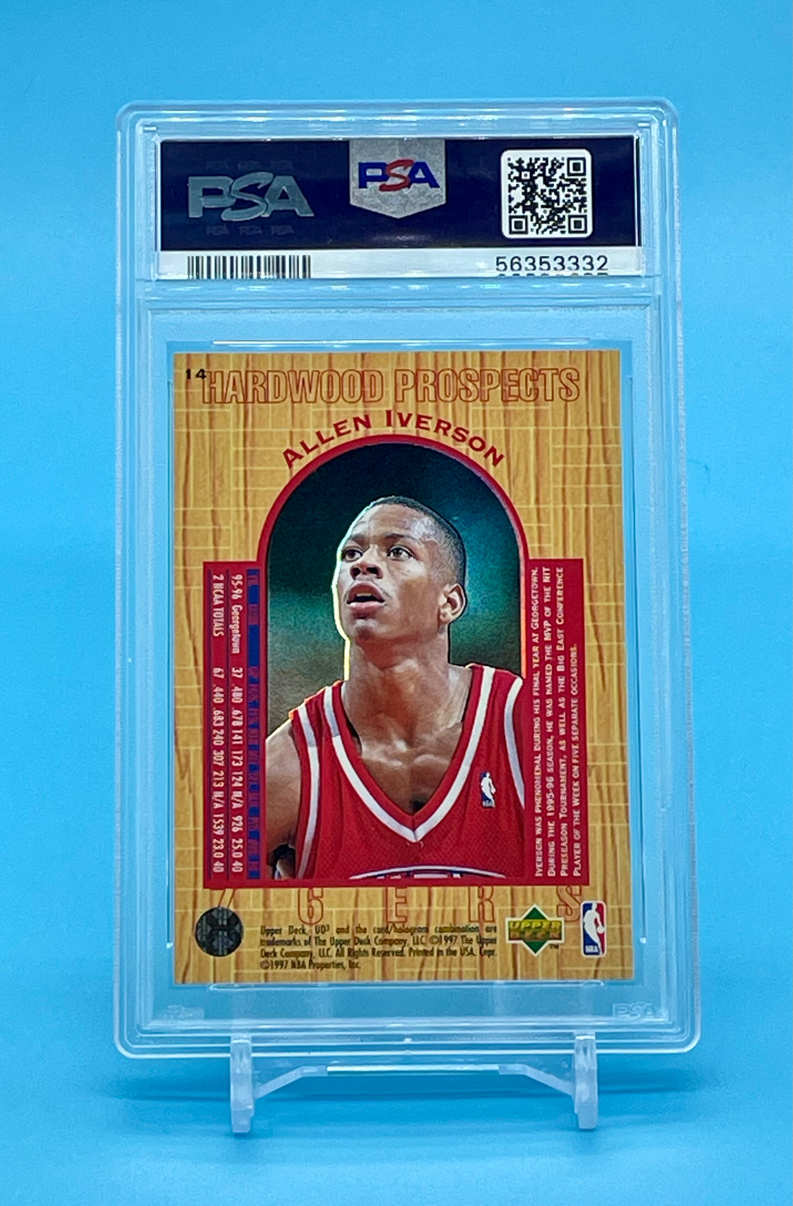 ❤️ALLEN IVERSON 1996 Upper Deck UD3 RC Rookie 14 Sixers HOF PSA 10 Gem Mint Holo