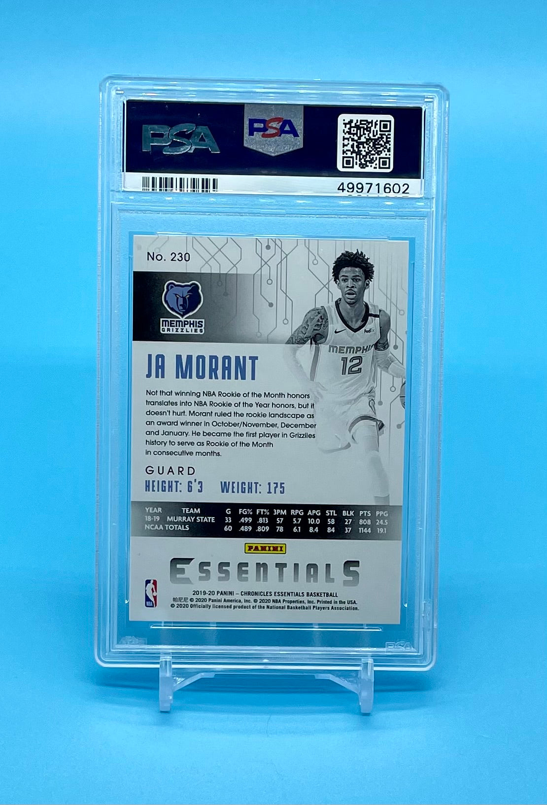 ❤️2019-20 Panini Illusions #161 Ja Morant Grizzlies RC Rookie PSA 10 GEM MINT