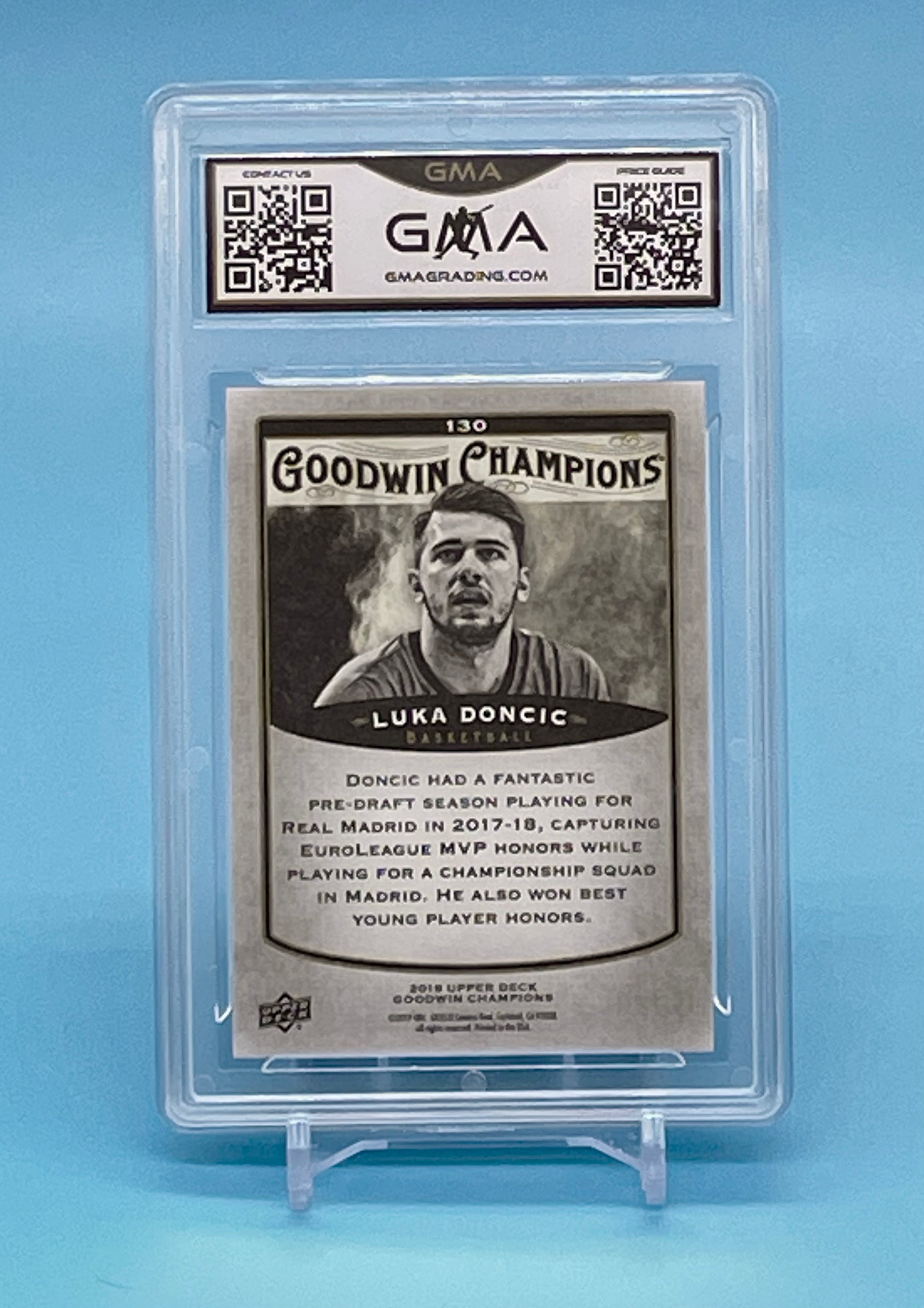 ❤️LUKA DONCIC 2019 UPPER DECK GOODWIN CHAMPIONS COLOR SPLASH ROOKIE RC #130 GMA 9 MAVERICKS