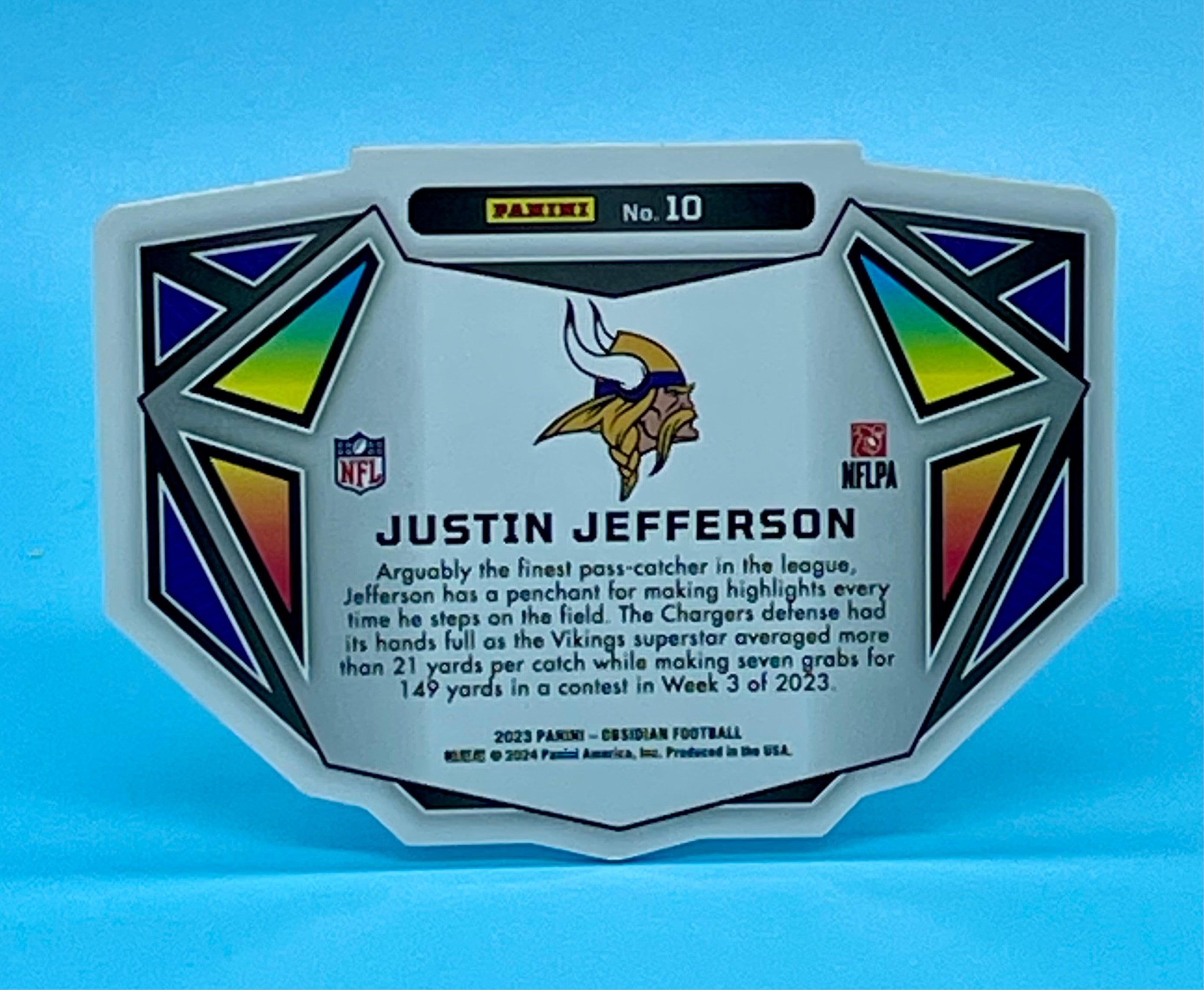 ❤️Justin Jefferson 2023 Panini Obsidian - Case Hit Vitreous Die Cut SSP Vikings