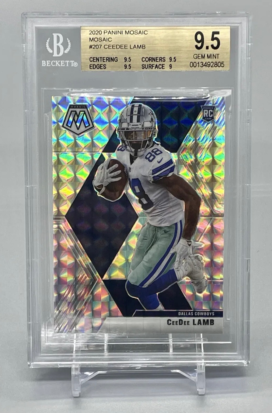 ❤️2020 Mosaic CeeDee Lamb #207 BGS 9.5 Gem Mint Cowboys Rookie RC Cowboys