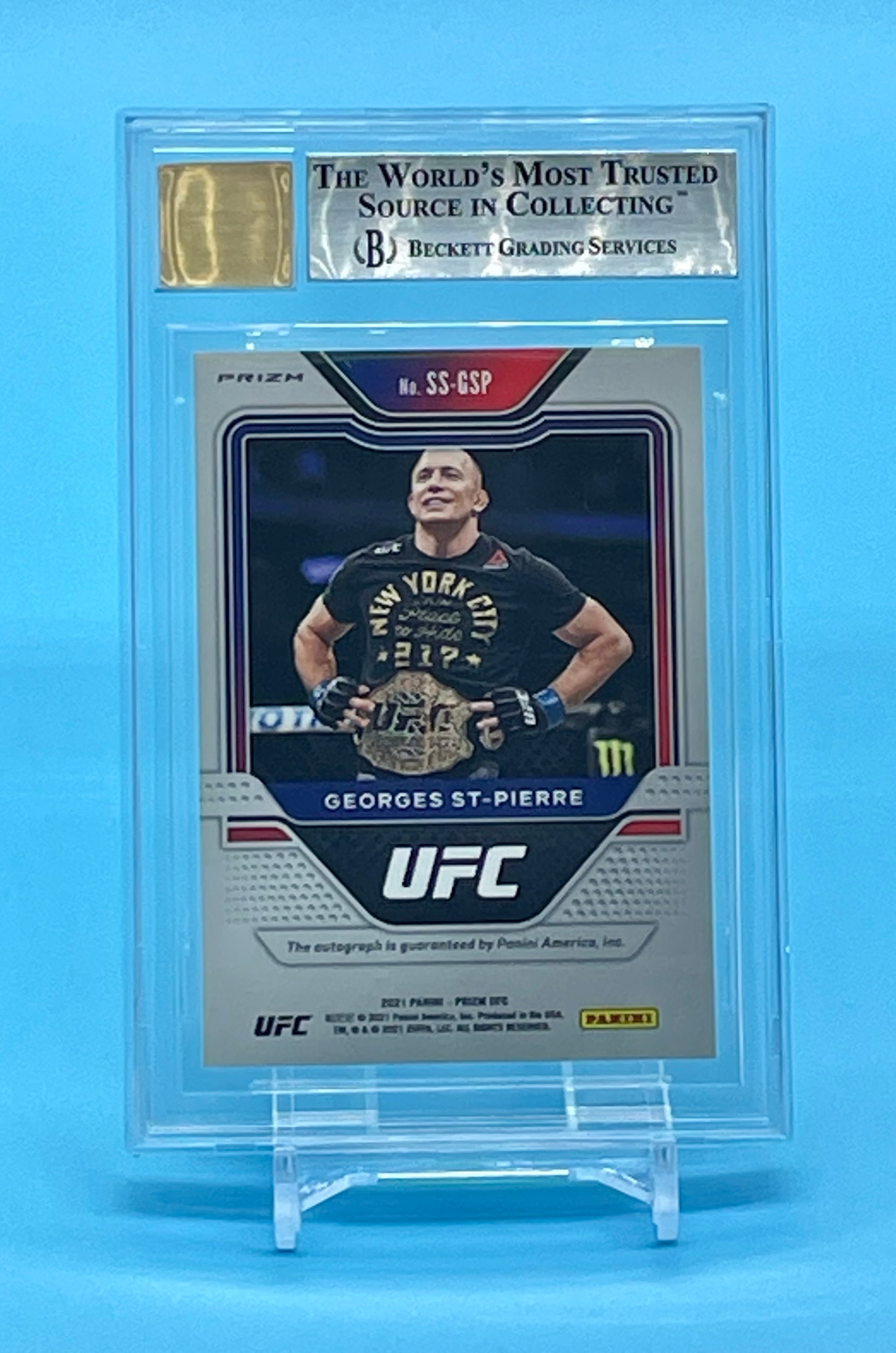 ❤️Georges St-Pierre Green Auto 2021 Prizm UFC Debut Sensational Signatures BGS 8.5 Pop 2!