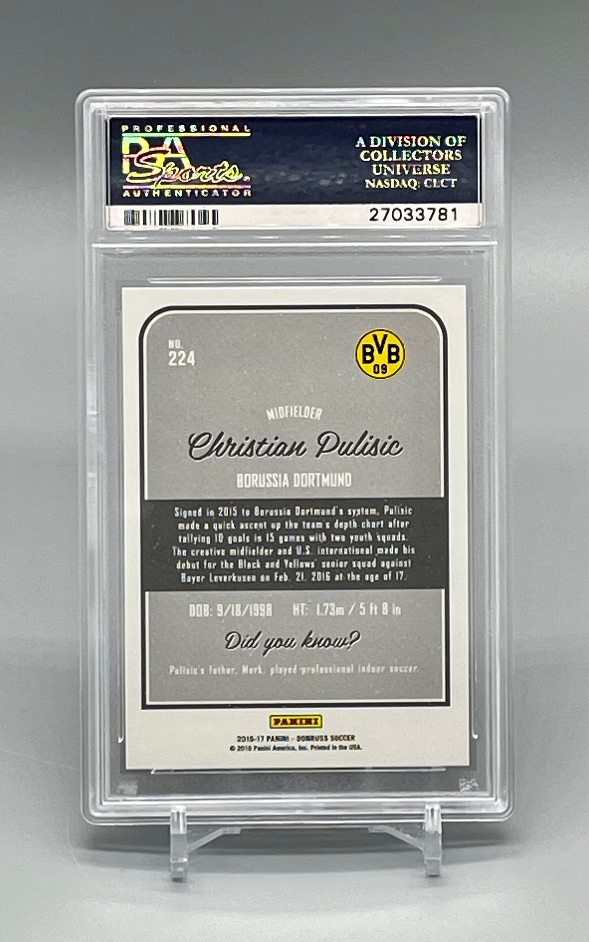 ❤️CHRISTIAN PULISIC 2016 Panini Donruss Debuts Gold 224 RC Psa 9 Rookie