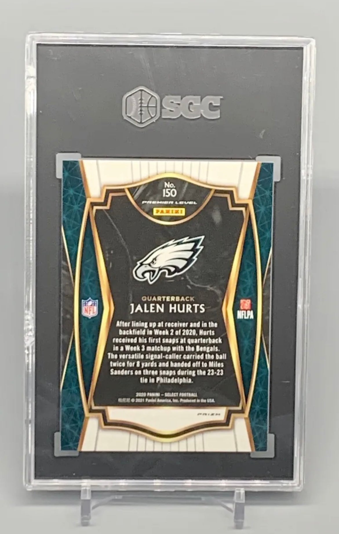 ❤️2020 Jalen Hurts Panini Select Premier Silver Prizm RC SP #150 SGC 9.5 Rookie