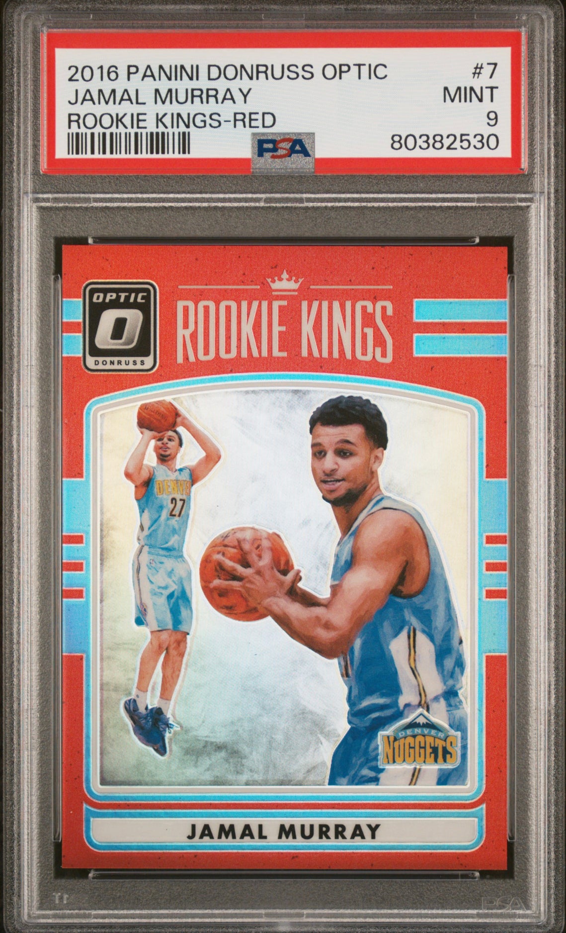 ❤️ 2016 Donruss Optic Jamal Murray Red Prizm Rookie Kings RC /99 PSA 9 Holo Pop 6