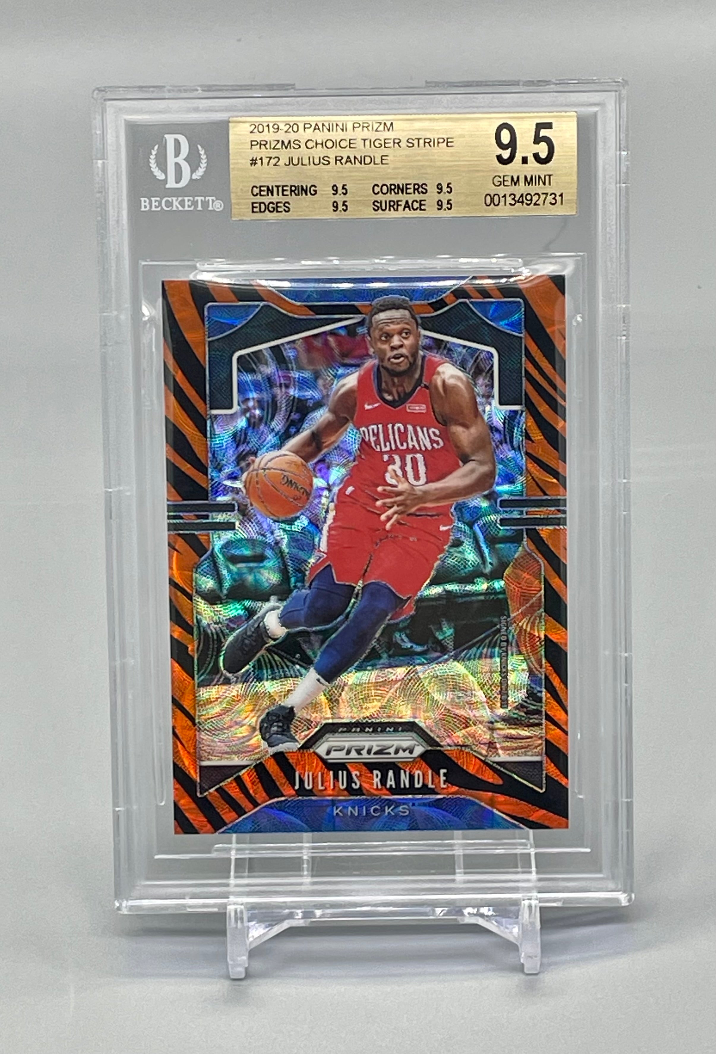 ❤️2019 Panini Prizm Choice Tiger Stripe Julius Randle #172 Parallel SSP BGS 9.5 “TRUE GEM MINT” - All subs 9.5 or higher