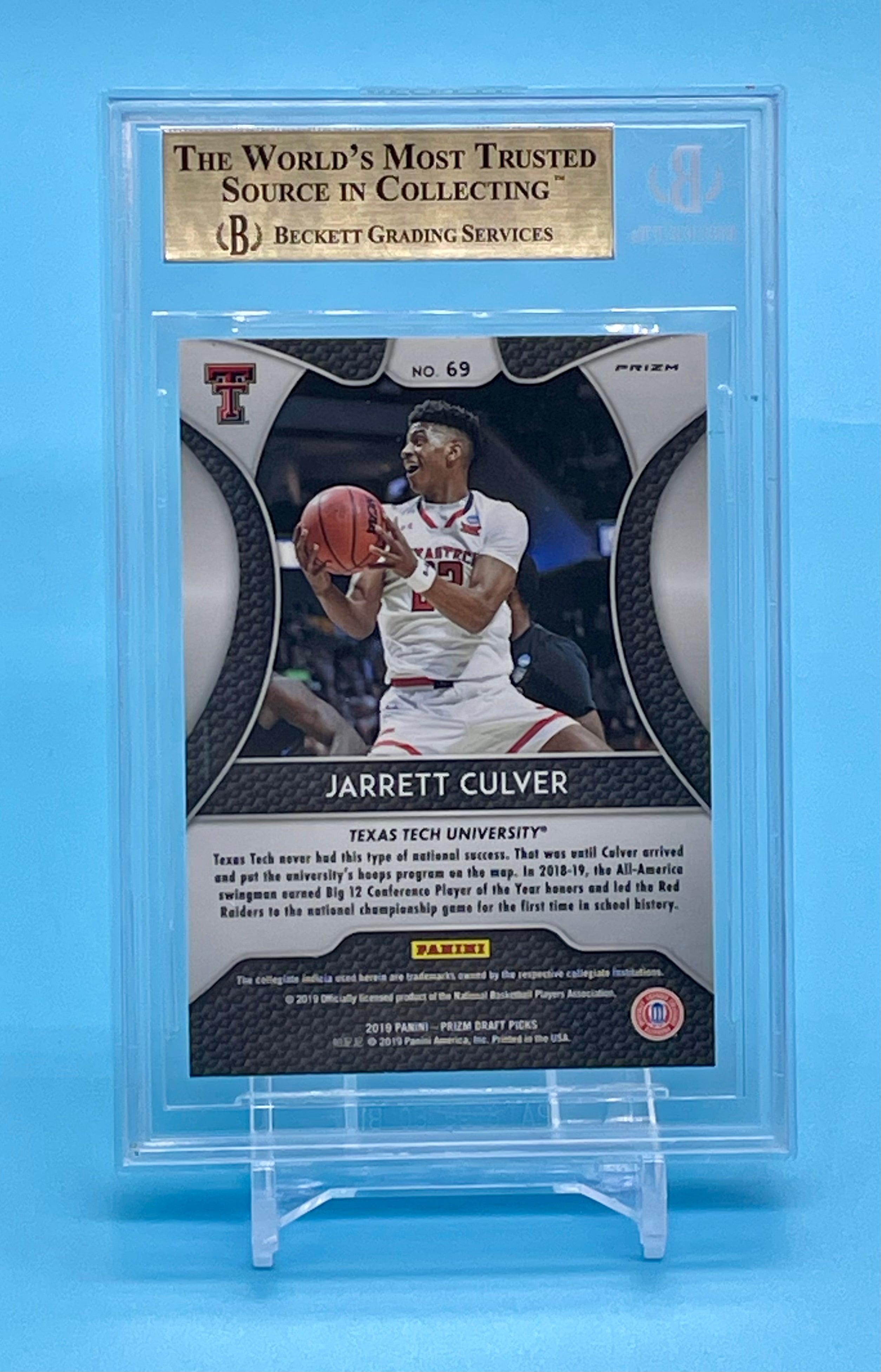 ❤️2019 Jarrett Culver Panini Prizm Draft Picks #69 Silver Prizm BGS 9.5 Gem Mint