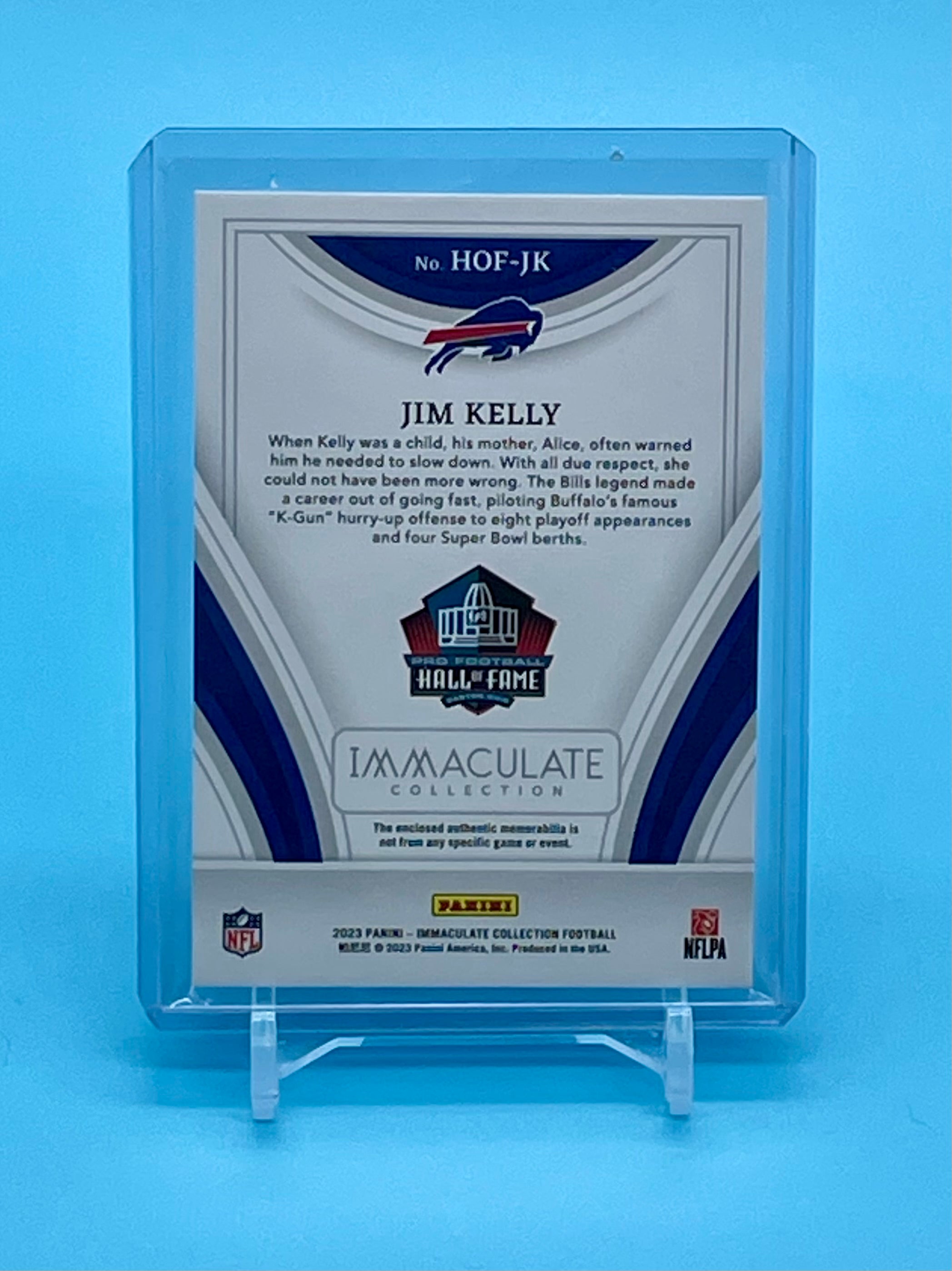 ❤️2020 Panini Immaculate Collection Jim Kelly Single Patch Hall Of Fame Bills /49