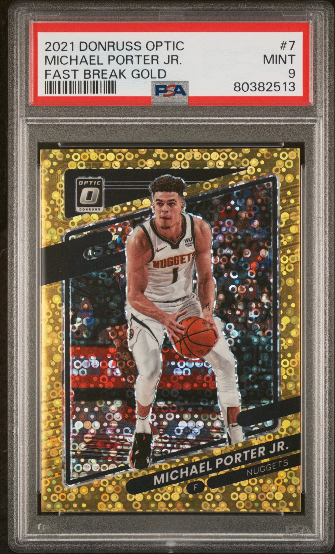 ❤️ 2021 Donruss Optic Michael Porter Jr. PSA 9 Fast Break Gold 1/10 Jersey # Serialized (1/1)