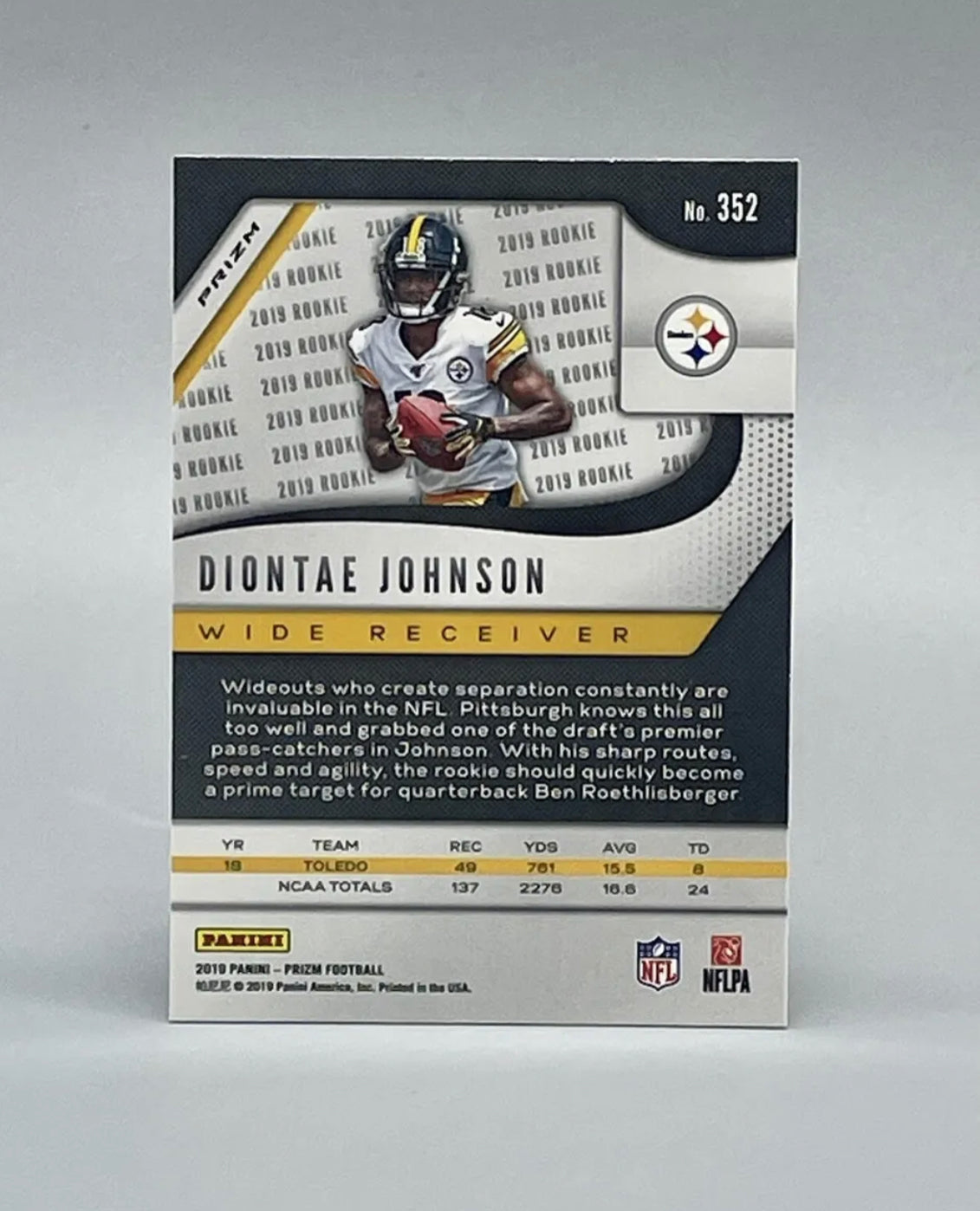 ❤️Diontae Johnson 2019 Panini Prizm Gold Lazer #352 RC Rookie Card Steelers RC