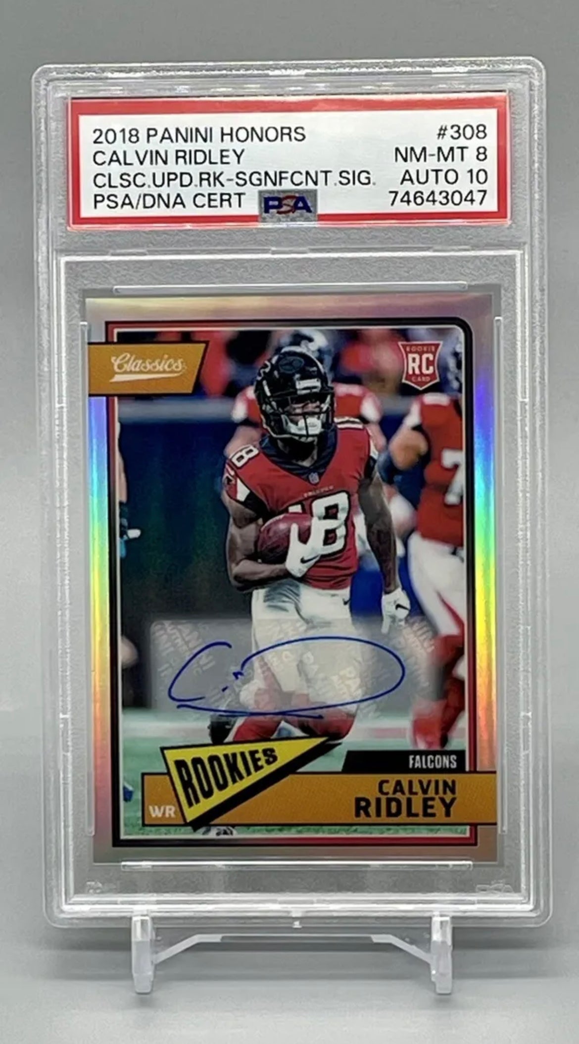 ❤️2018 Honors Significant Signatures Holo Calvin Ridley Rookie 6/49 Auto 10 Psa 8