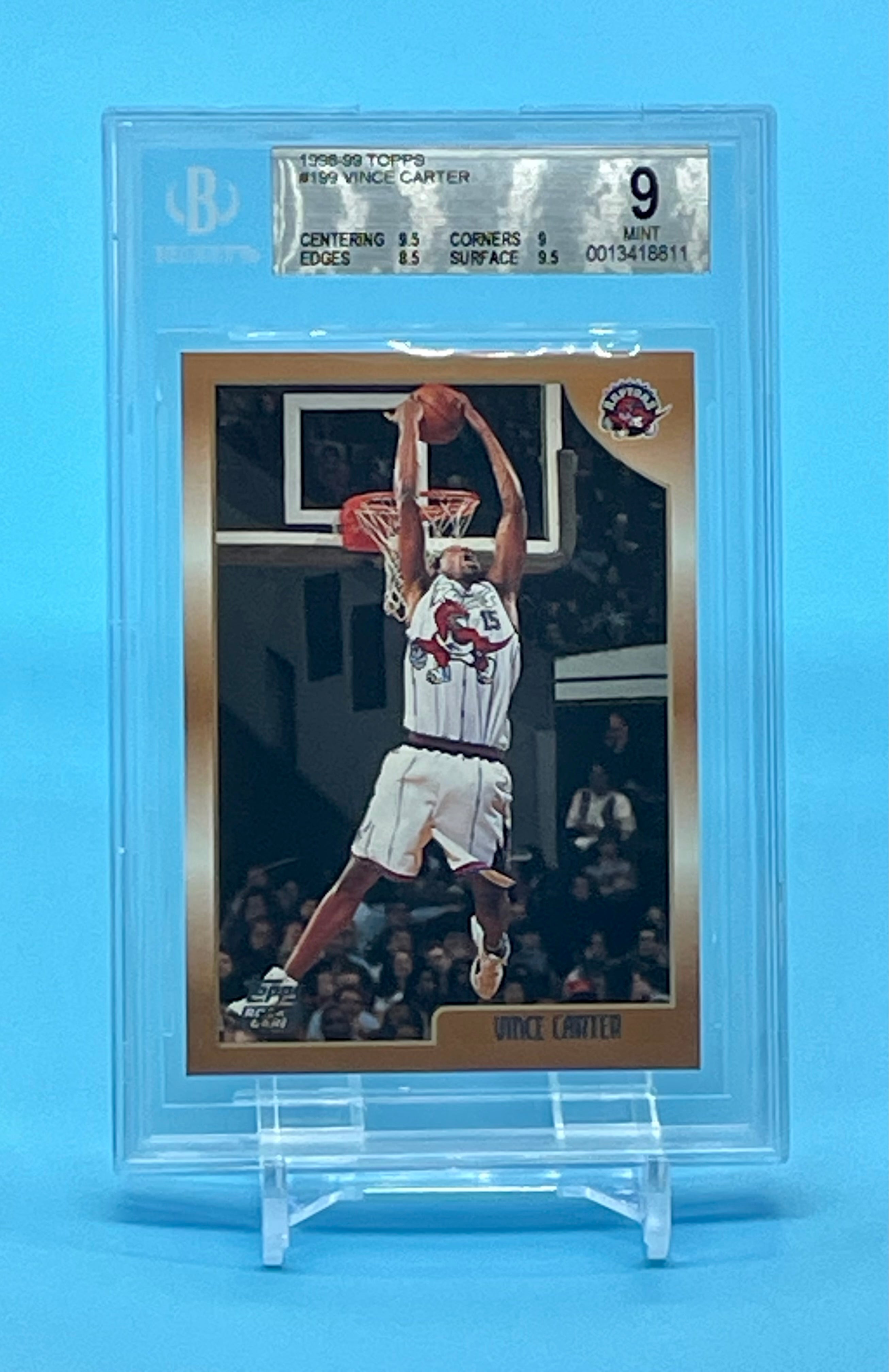 ❤️1998-99 Topps Vince Carter Rookie RC #199 BGS 9 Mint Raptors 2 X 9.5 Sub Grades