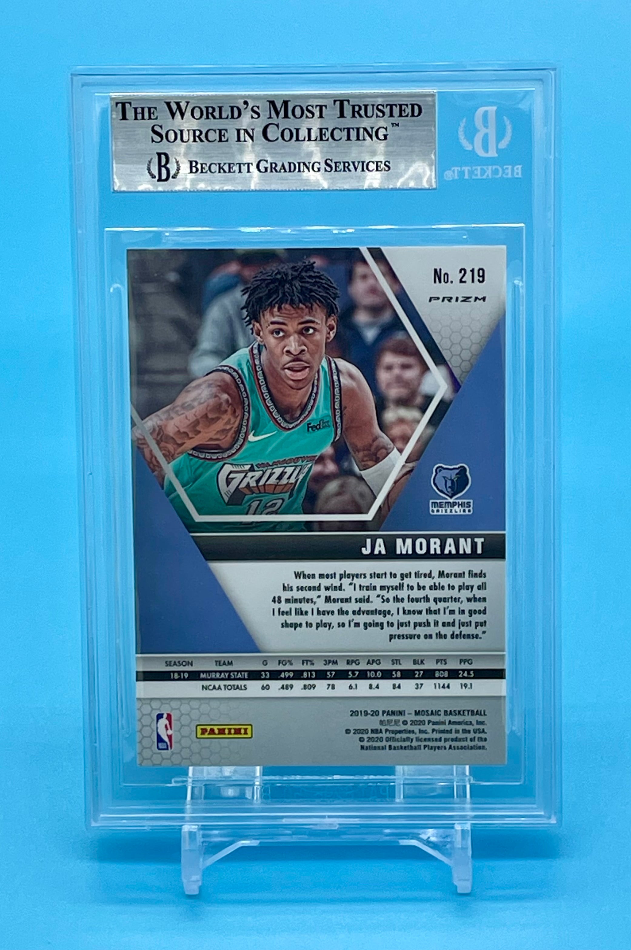 ❤️2019 Mosaic Fast Break Silver Prizm #219 Ja Morant Rookie RC BGS 9 Pop 18!