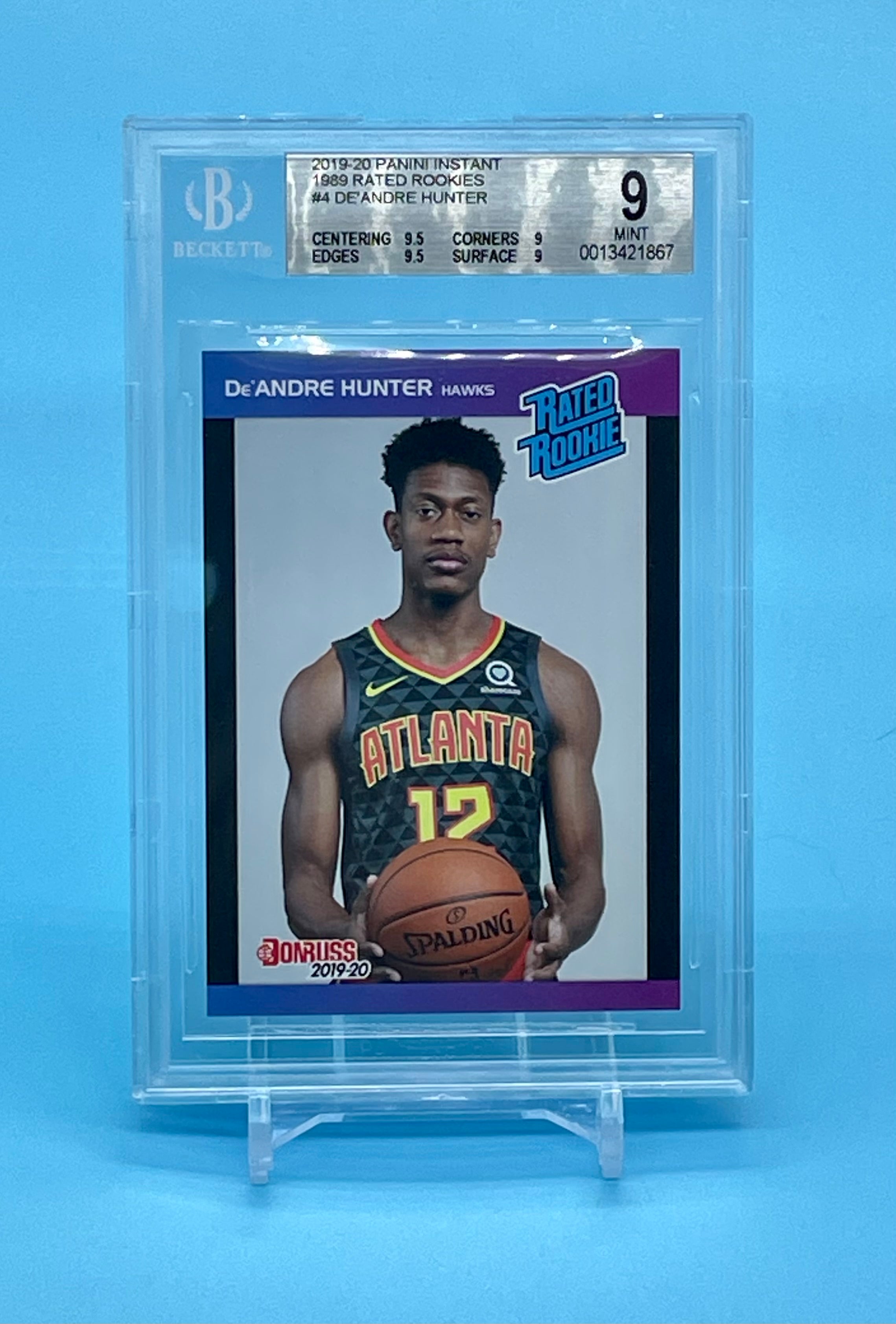 ❤️2019 Panini Instant De'Andre Hunter Rated Rookie 1989 Retro RC #4 BGS 9 1/3431