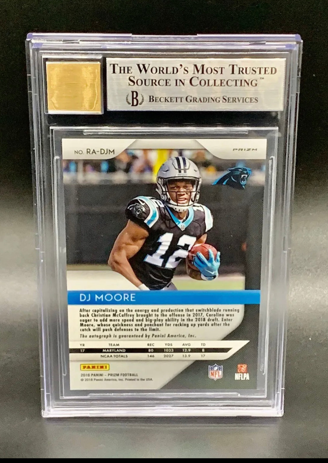 ❤️2018 Panini Silver Prizm Auto DJ Moore #7 Rookie RC Bgs 8.5 Autograph 10