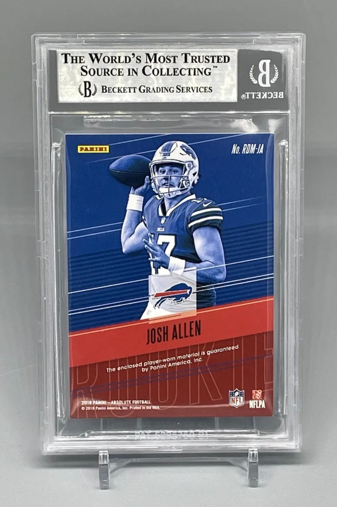 ❤️2018 Absolute Rookie RC Dual Memorabilia Josh Allen #RDM-JA BGS 8.5 NM MINT