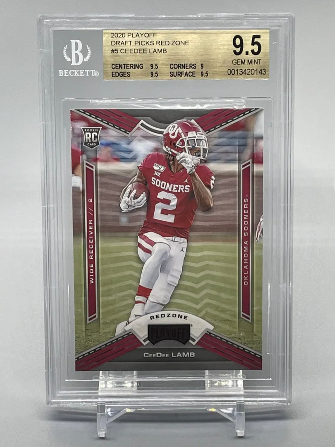 ❤️2020 CHRONICLES DRAFT PICKS PLAYOFF REDZONE #5 CeeDee LAMB RC Rookie BGS 9.5 Oklahoma Sooners Cowboys