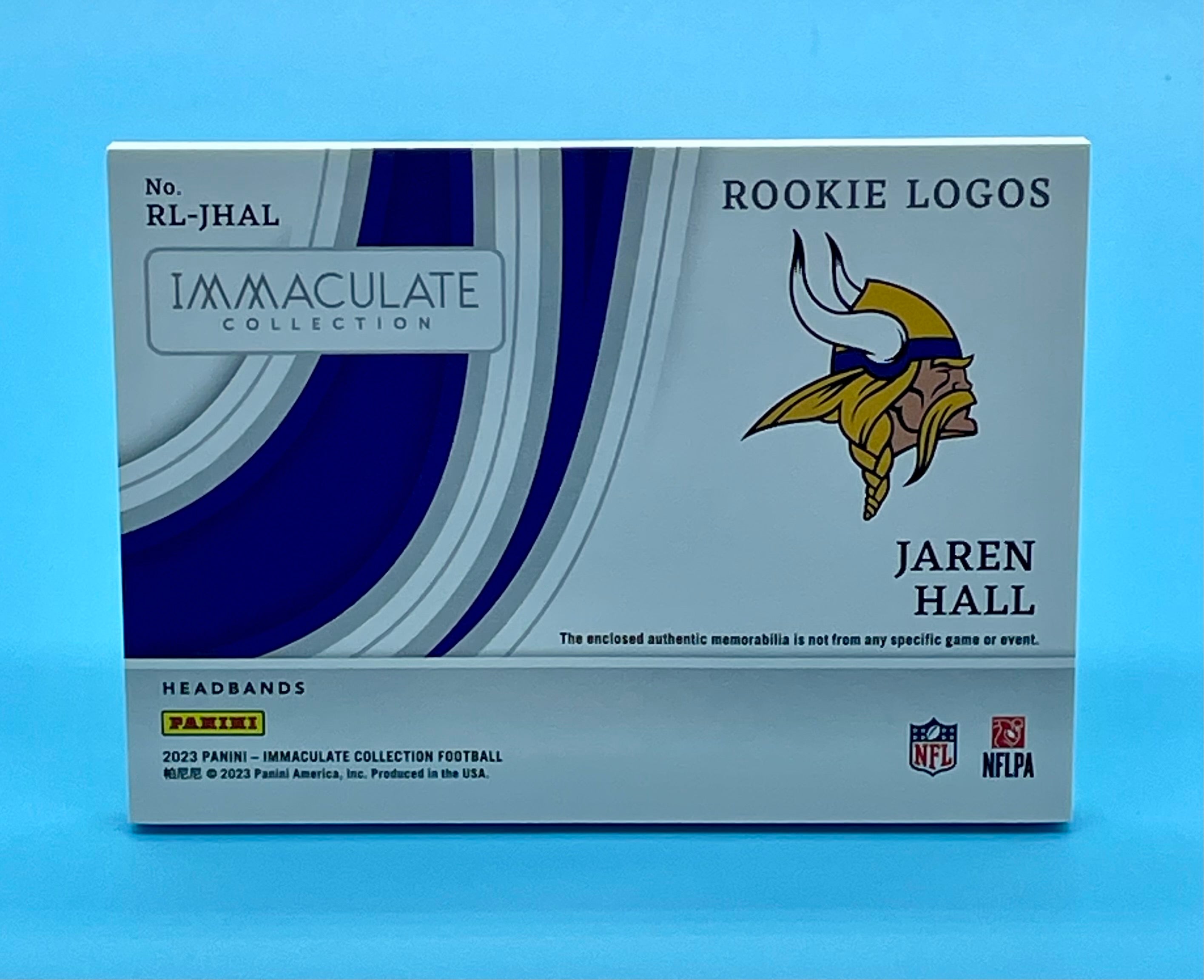 ❤️2023 Panini Immaculate Jaren Hall Rookie RC Logos Headbands /10 SSP Vikings