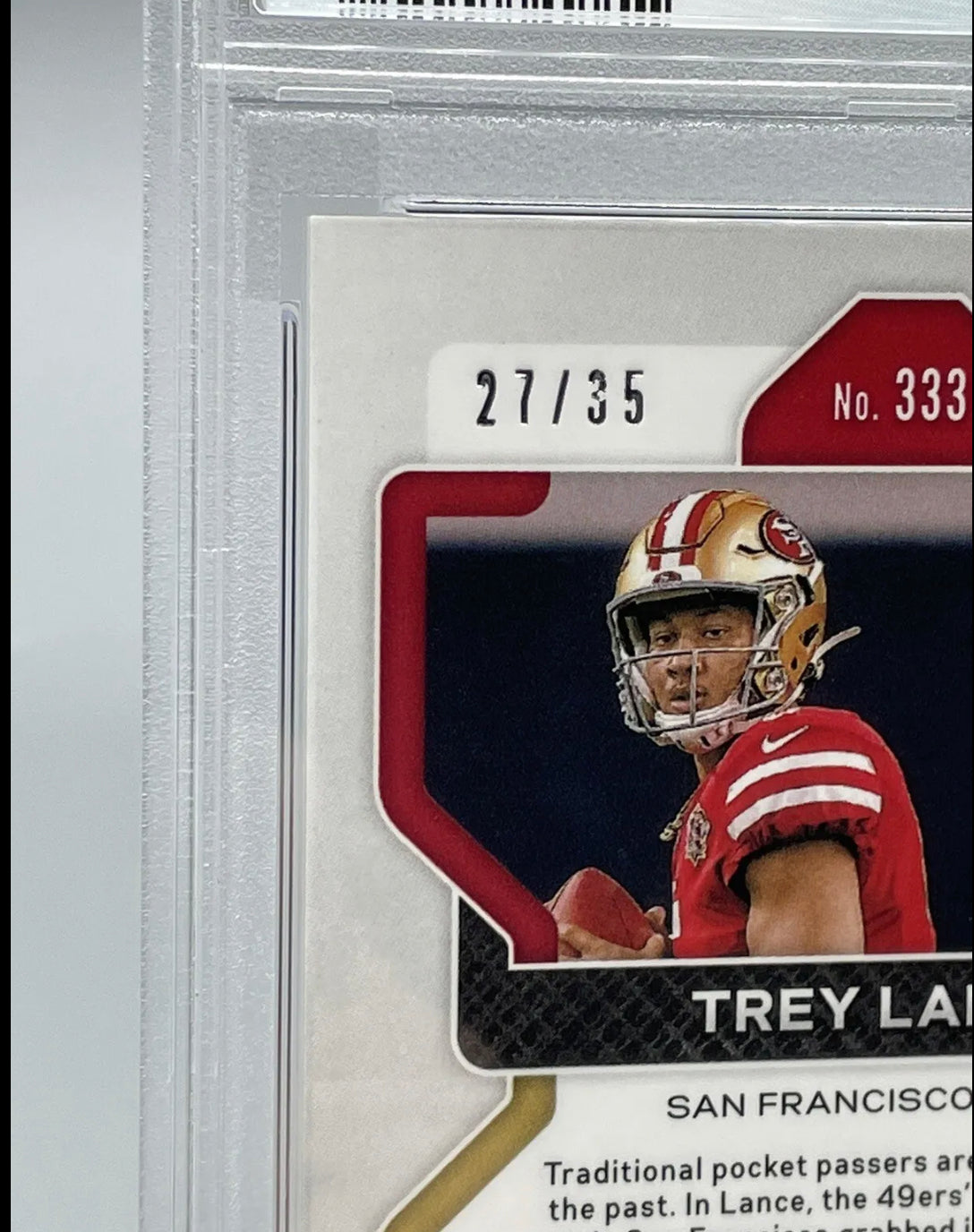 ❤️2021 Prizm Trey Lance Prizm FOTL Red Shimmer 27/35 Auto Rookie Rc #333 49ers