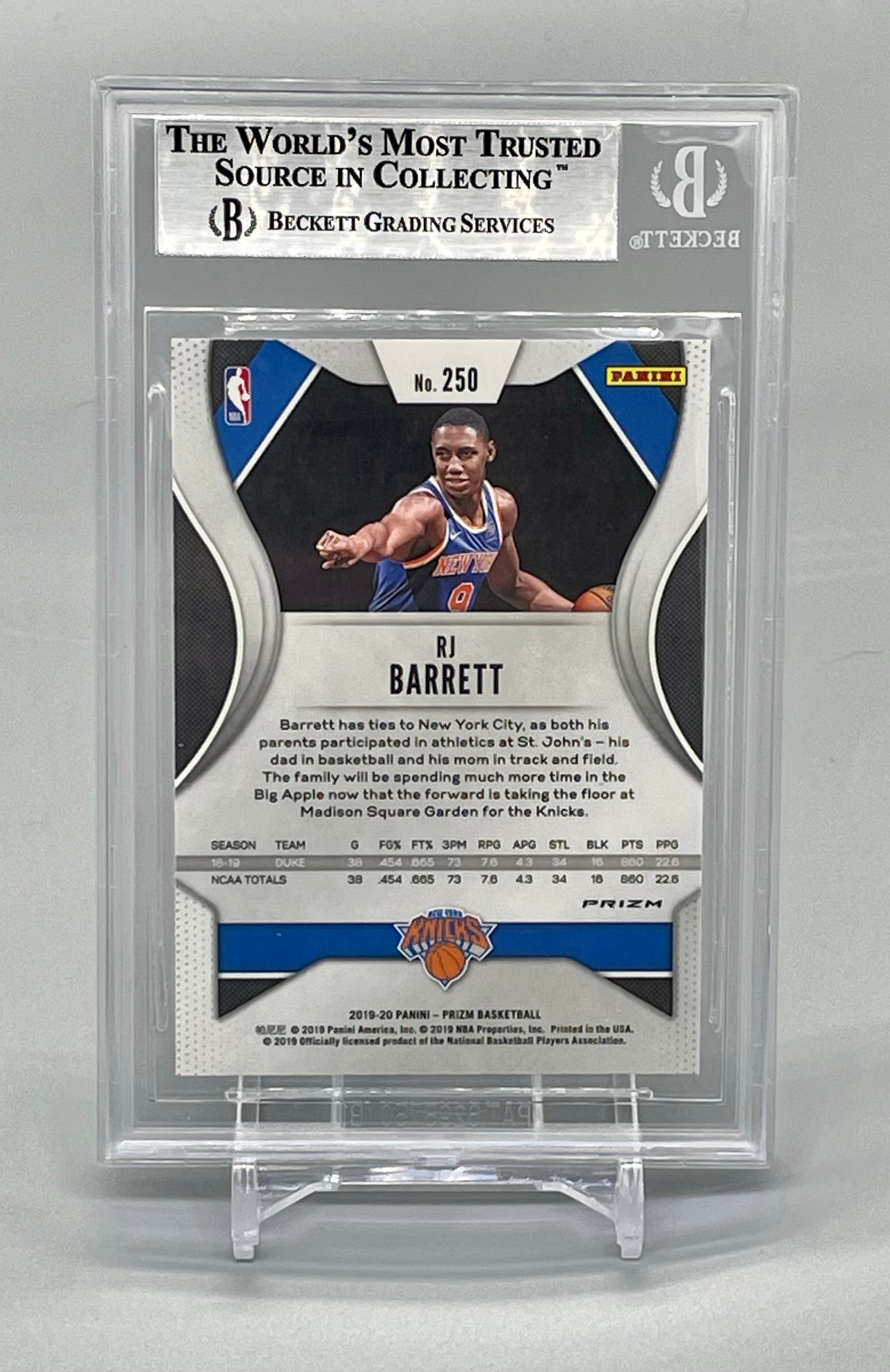 ❤️2019-20 Prizm RJ Barrett Red White Blue Prizm Rookie RC #250 BGS 9 Knicks