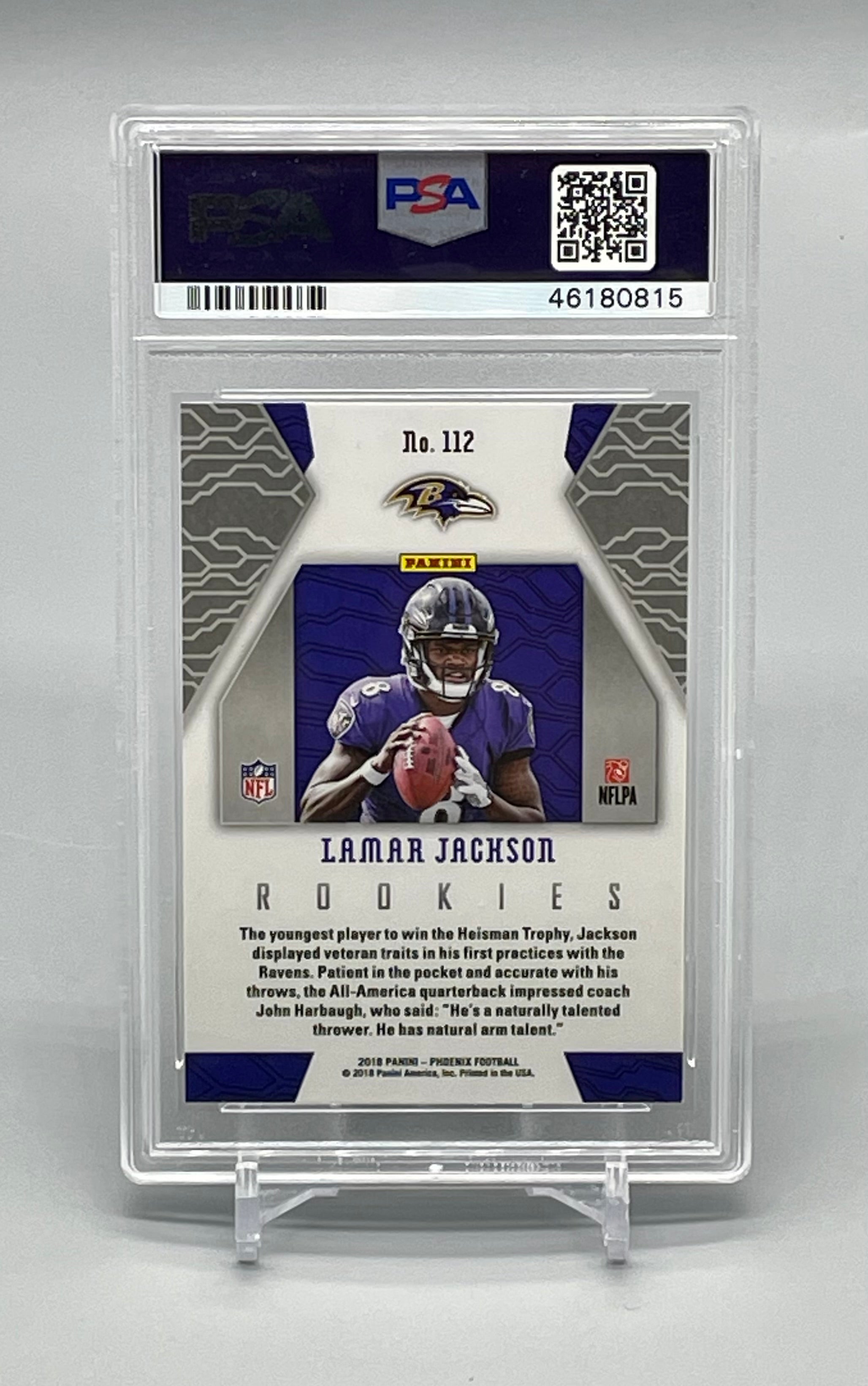 ❤️2018 Phoenix LAMAR JACKSON Rookie RC COLOR BURST PSA 9 BALTIMORE RAVENS